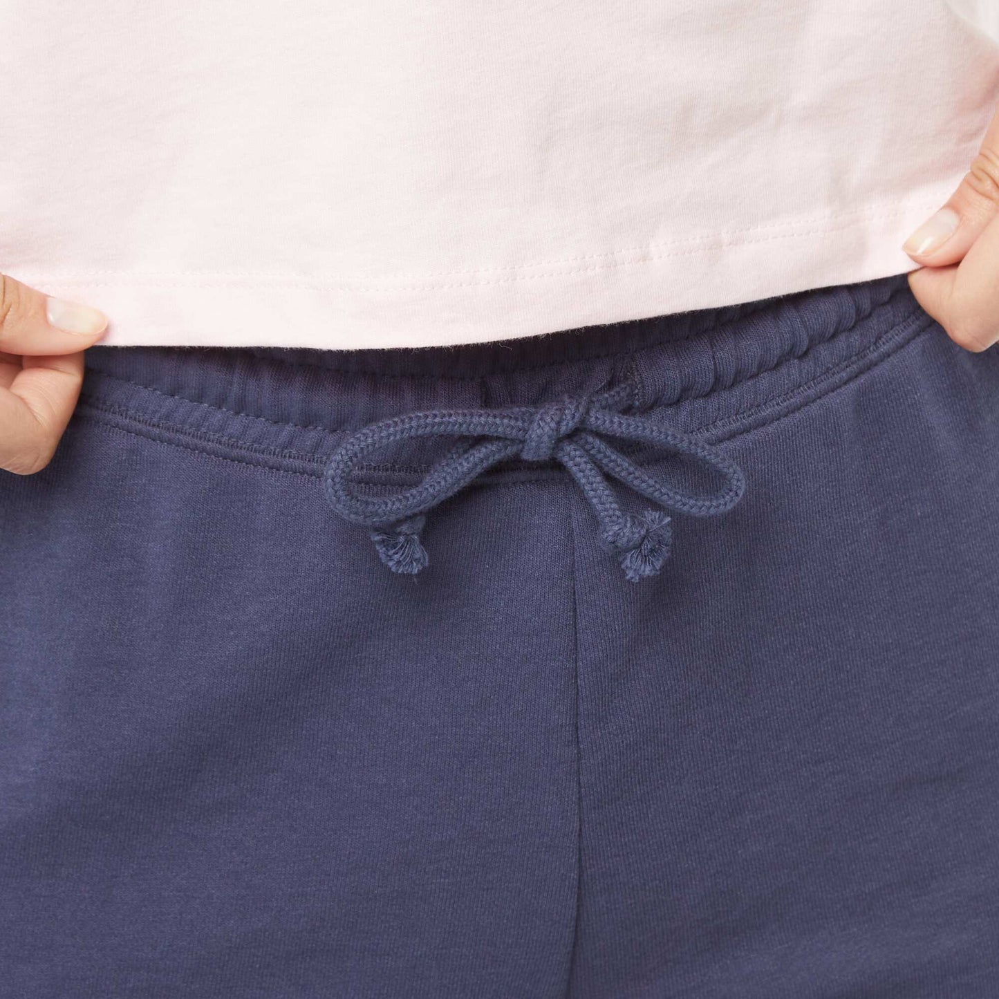 Plain lightweight sweatshirt fabric short shorts BLUE