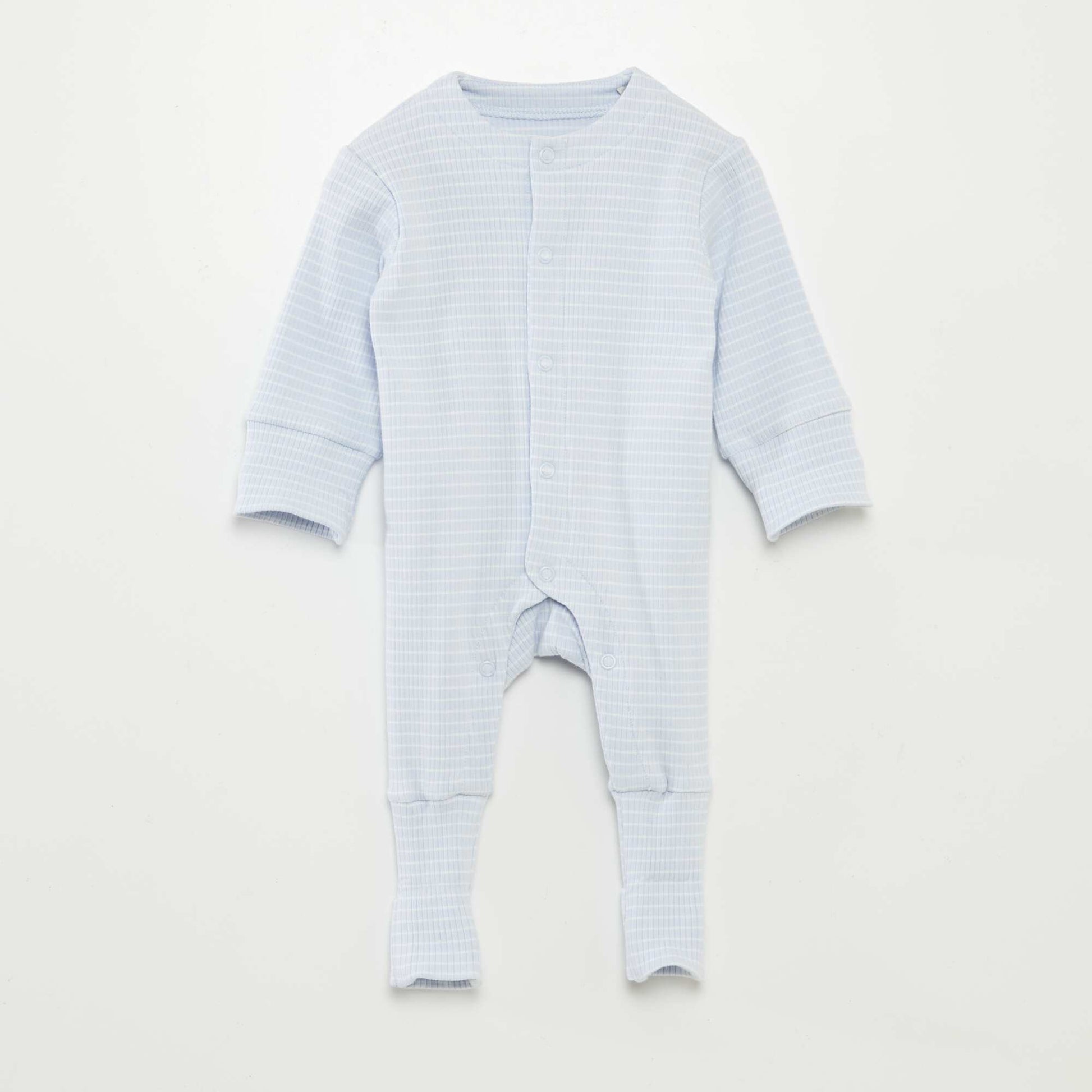 Striped Grow-With-Me Sleepsuit BLUE