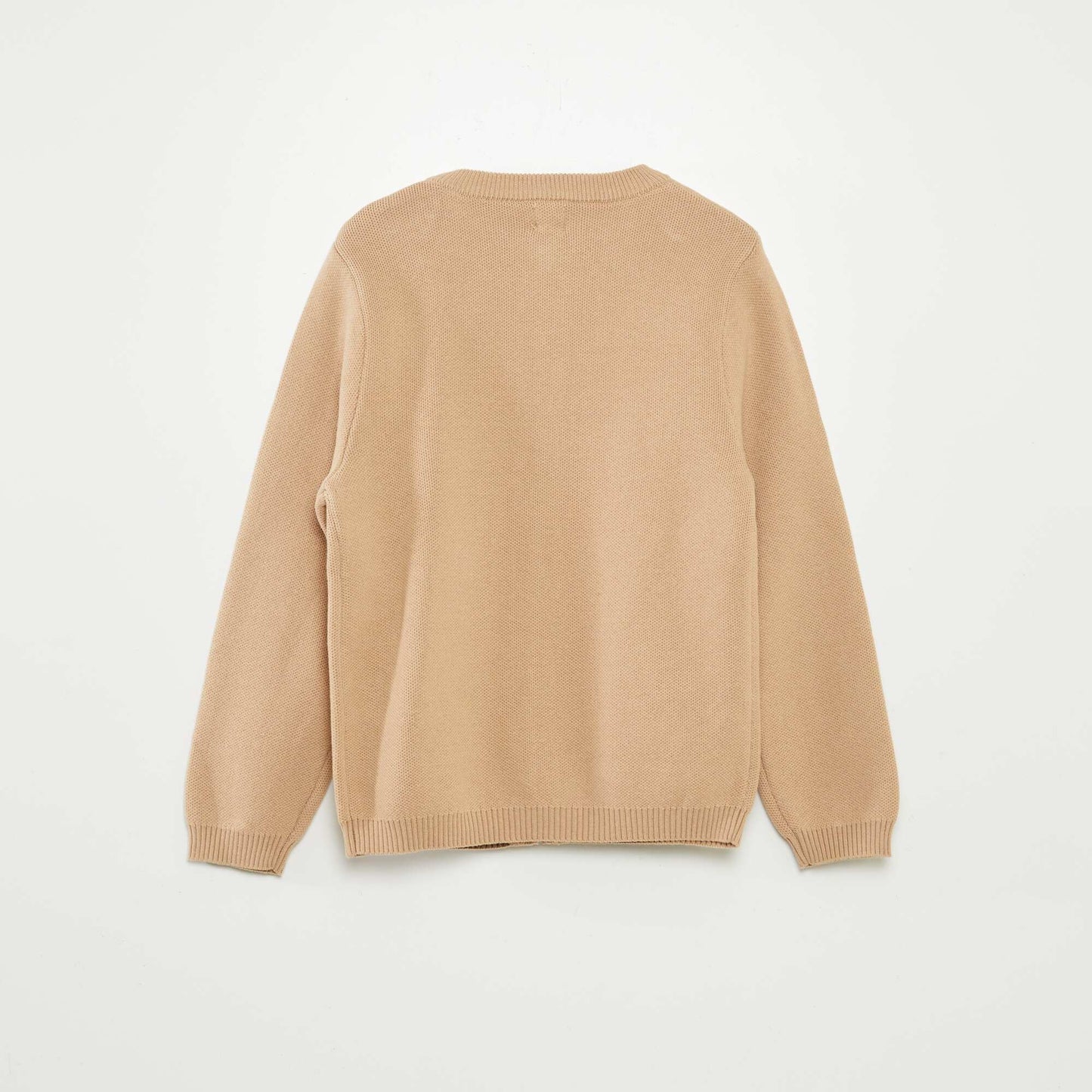 Knitted zip-up cardigan BEIGE