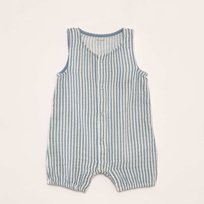 Short striped sleepsuit BLUE