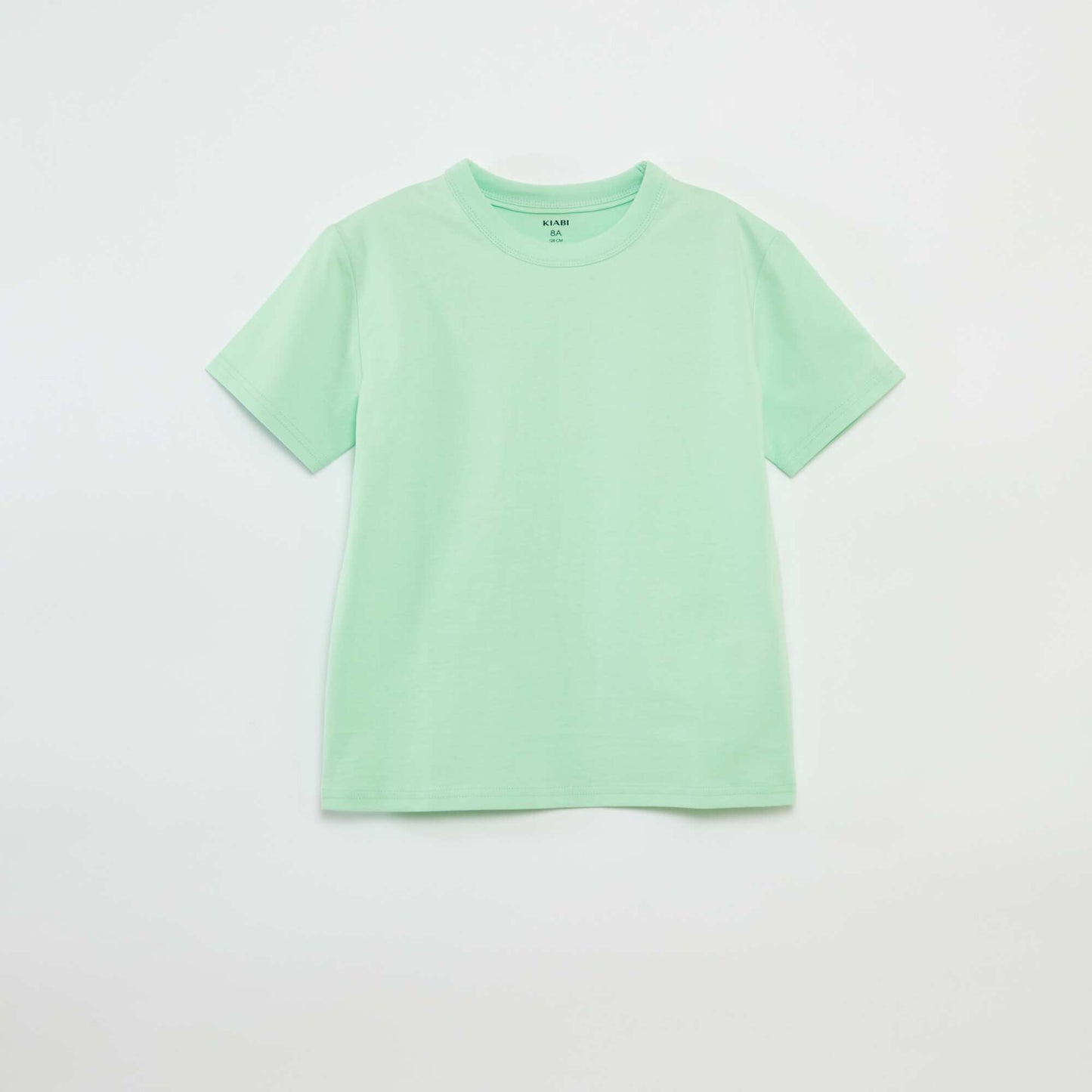 Basic short-sleeved T-shirt with round neck GREEN