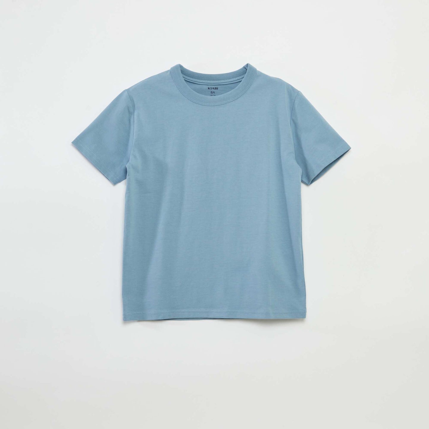 Basic short-sleeved T-shirt with round neck BLUE