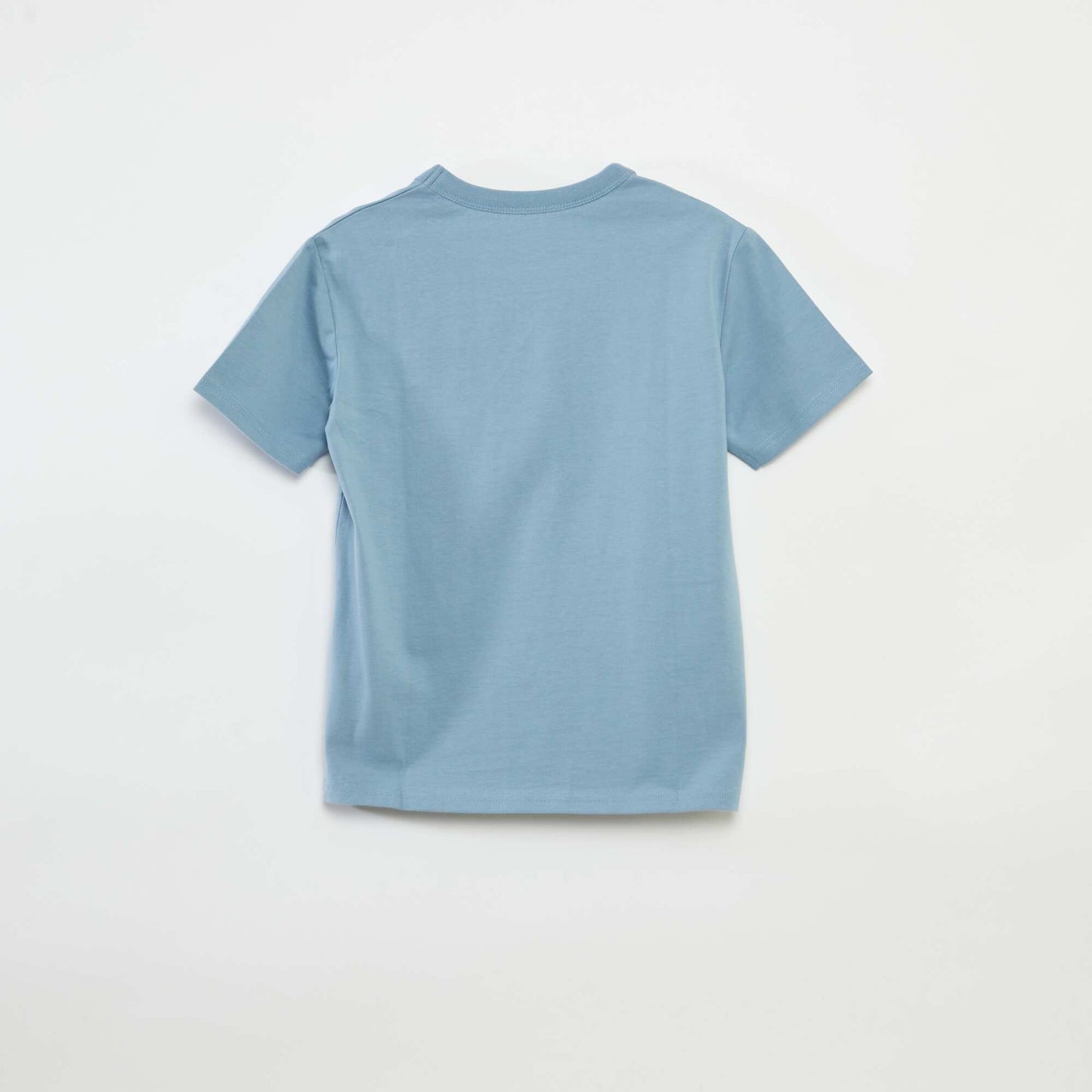 Basic short-sleeved T-shirt with round neck BLUE