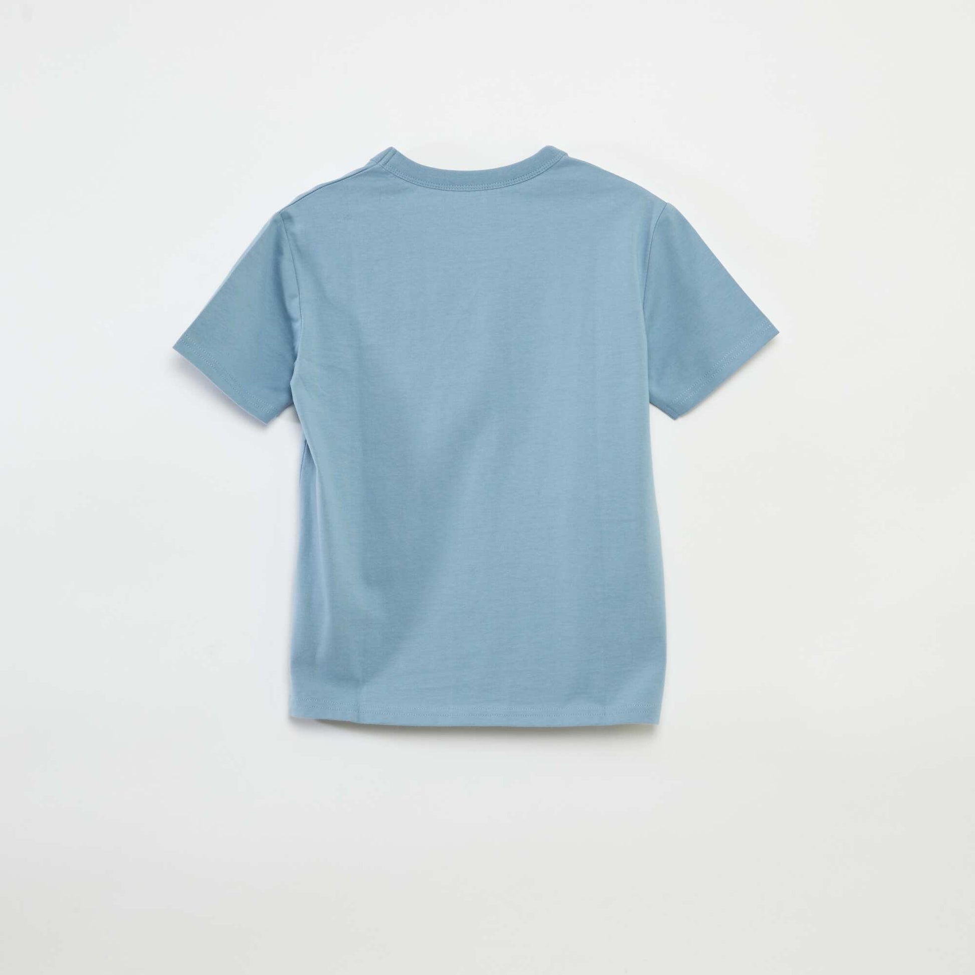 Basic short-sleeved T-shirt with round neck BLUE