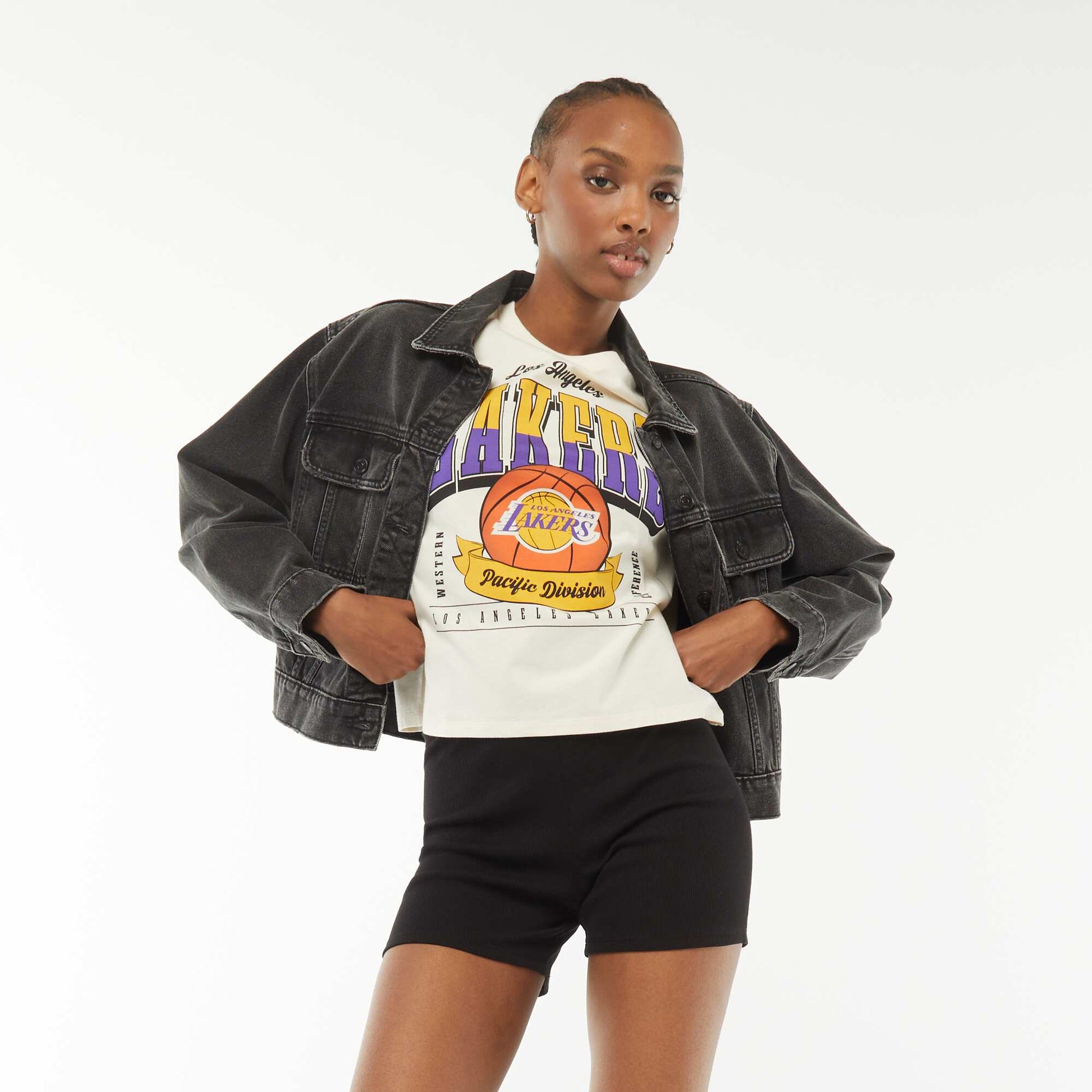 Ribbed knit cycling shorts BLACK