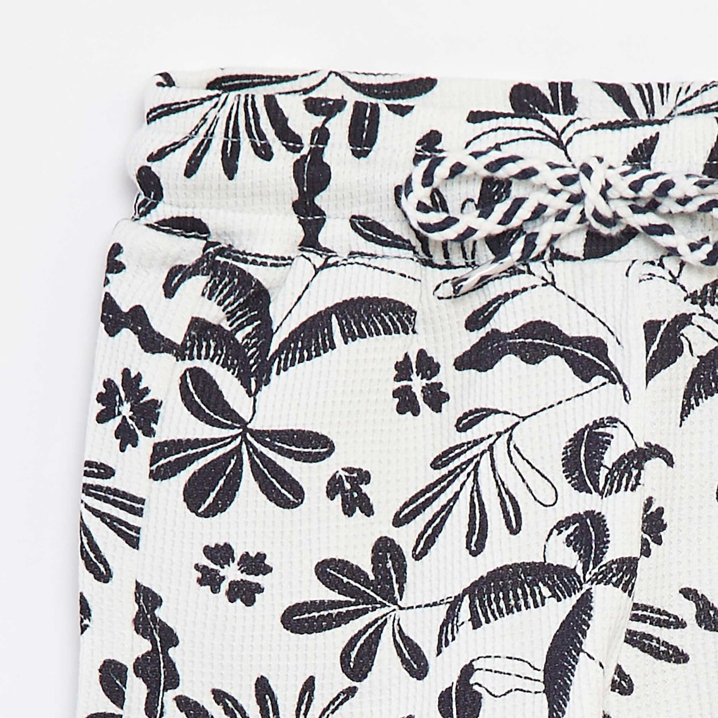 Printed waffle-knit shorts WHITE