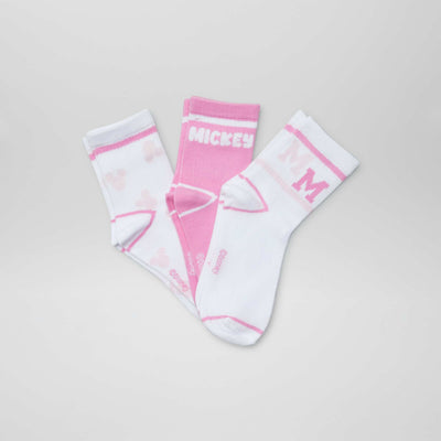 Pack of 3 pairs of Mickey and Minnie socks WHITE