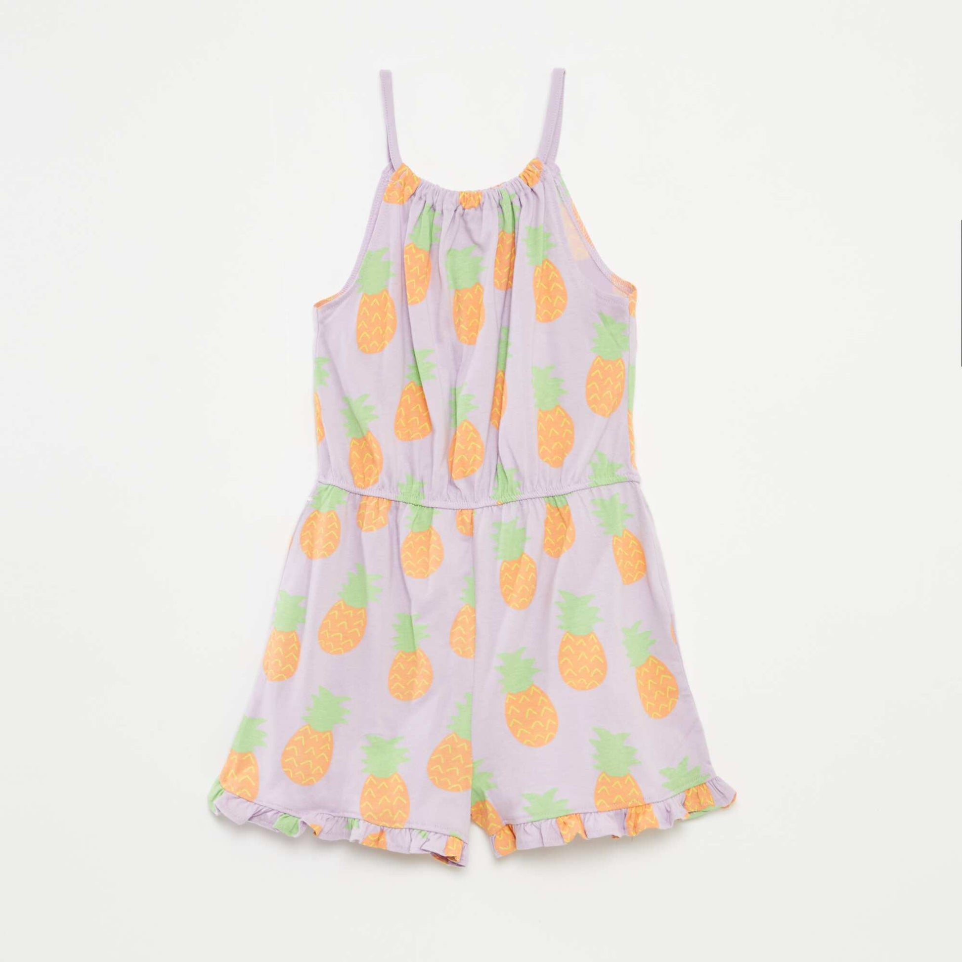 Printed strappy playsuit PURPLE