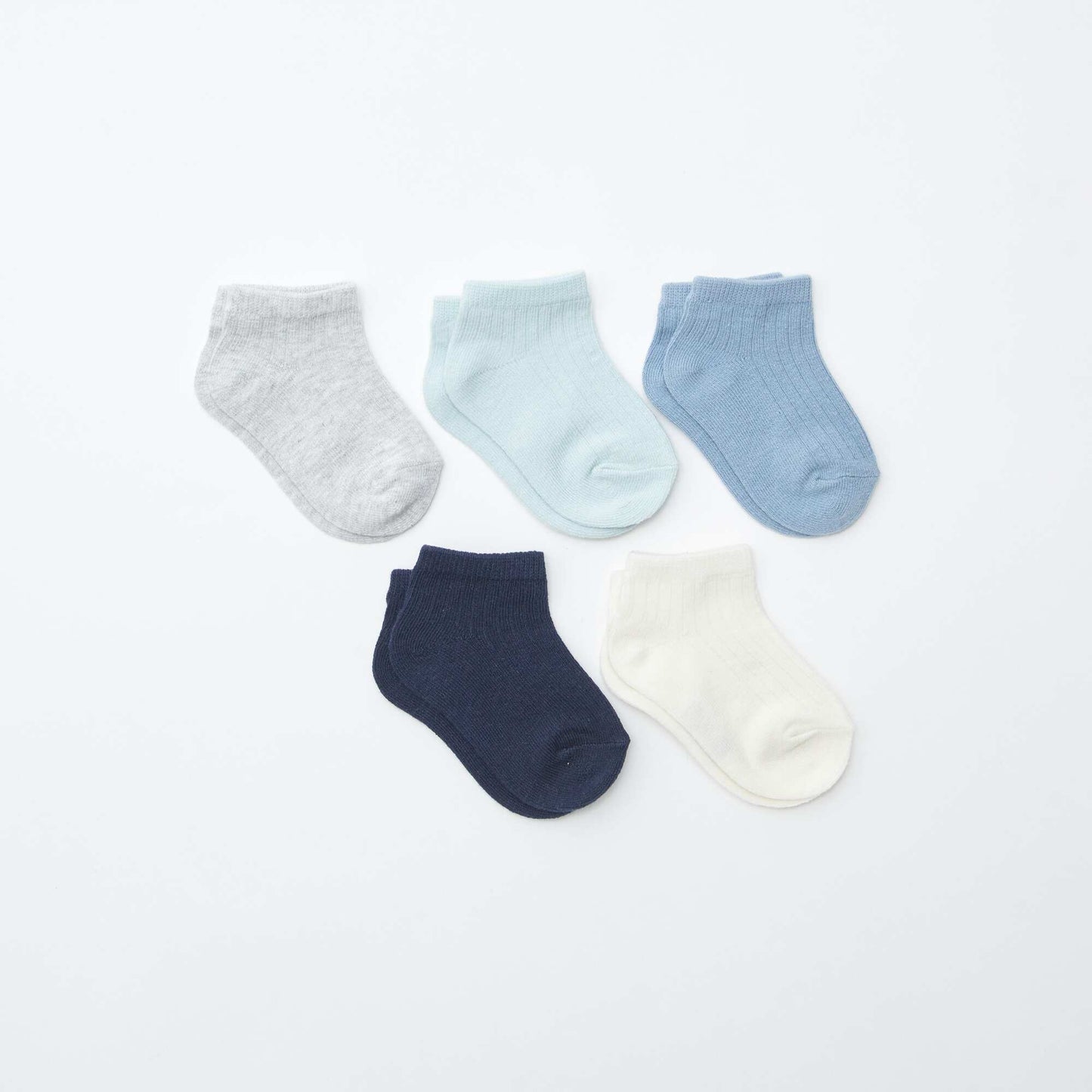 Pack of 5 pairs of invisible socks BLUE