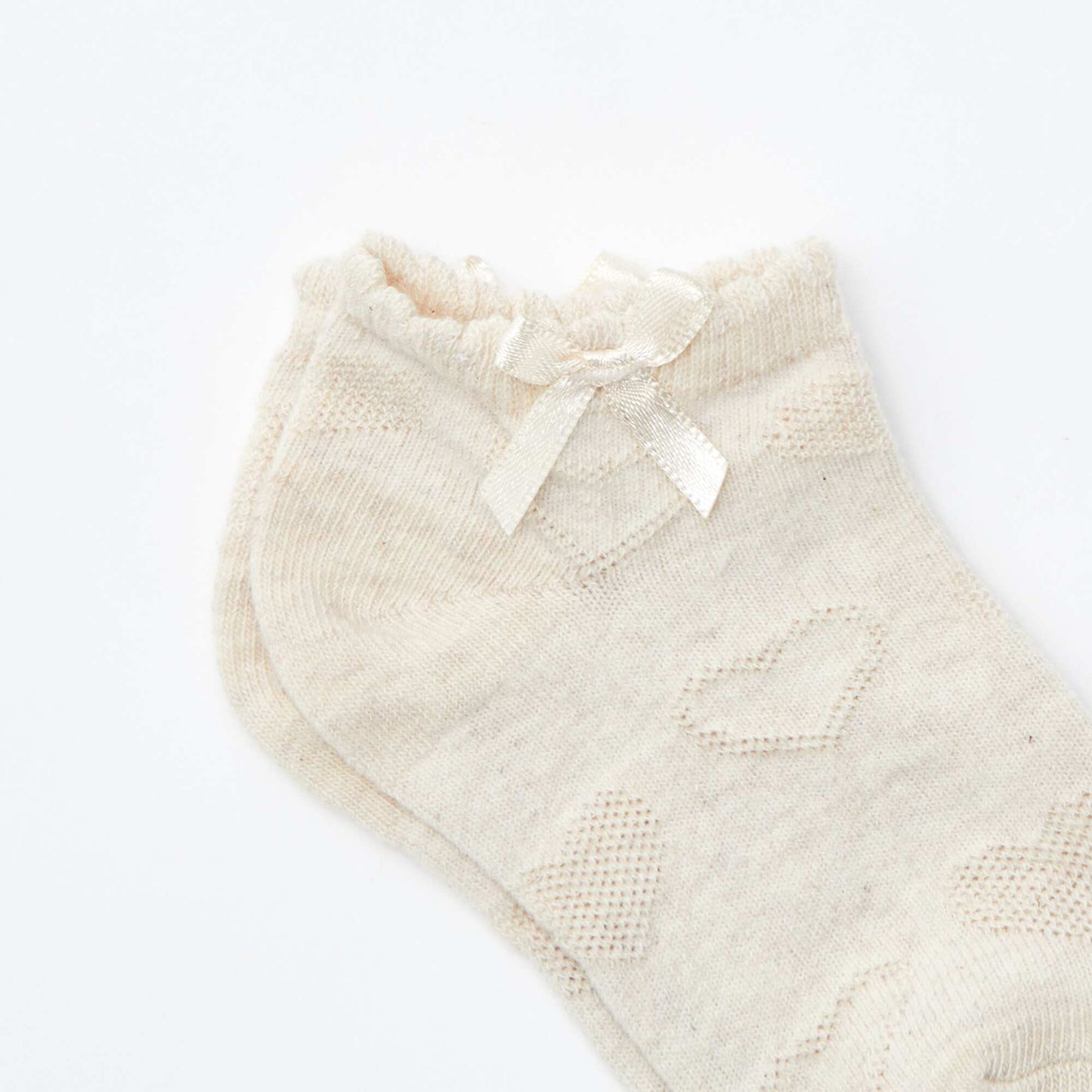 Pack of 3 pairs of textured knit ankle socks BLUE