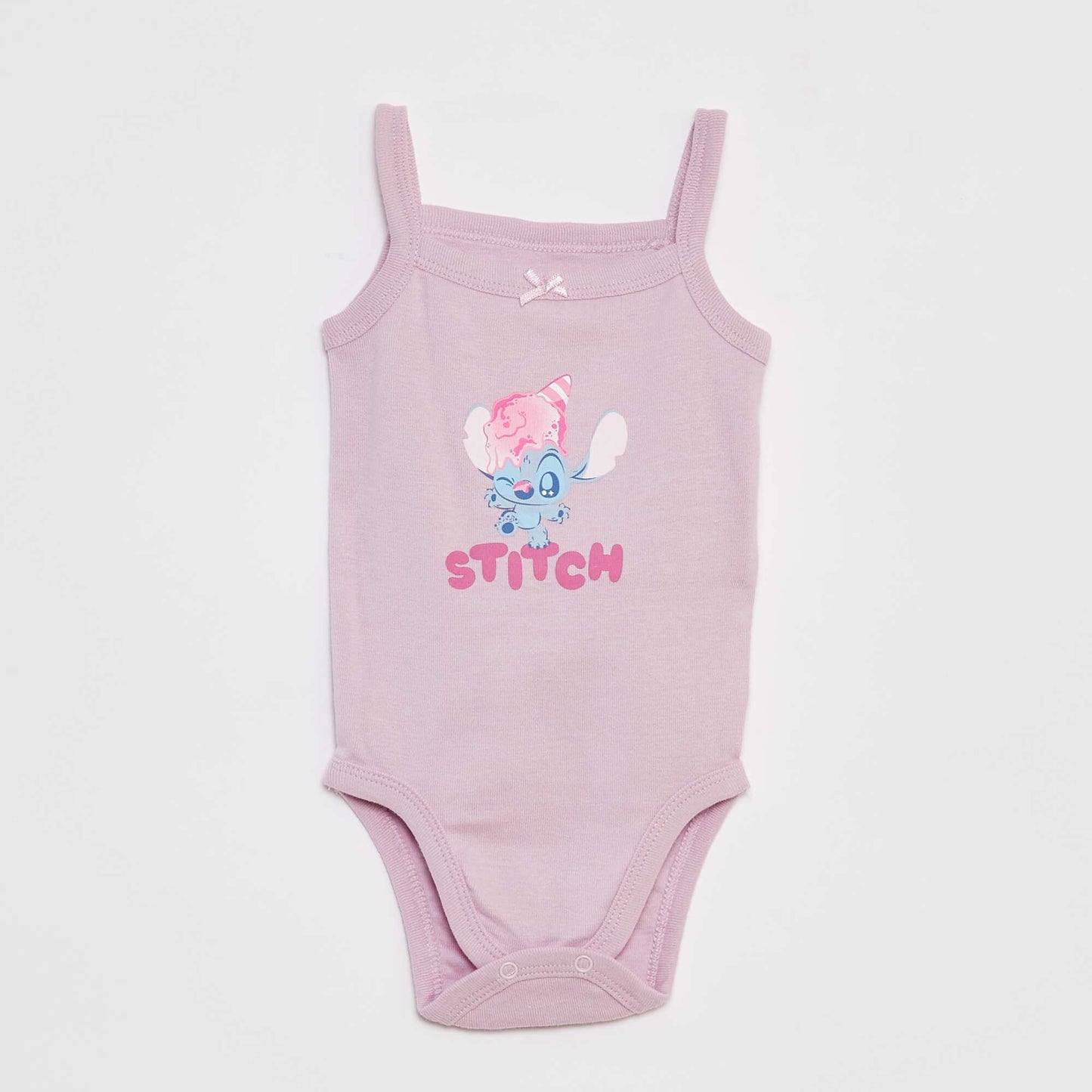 Pack of 2 Stitch bodysuits with narrow straps WHITE