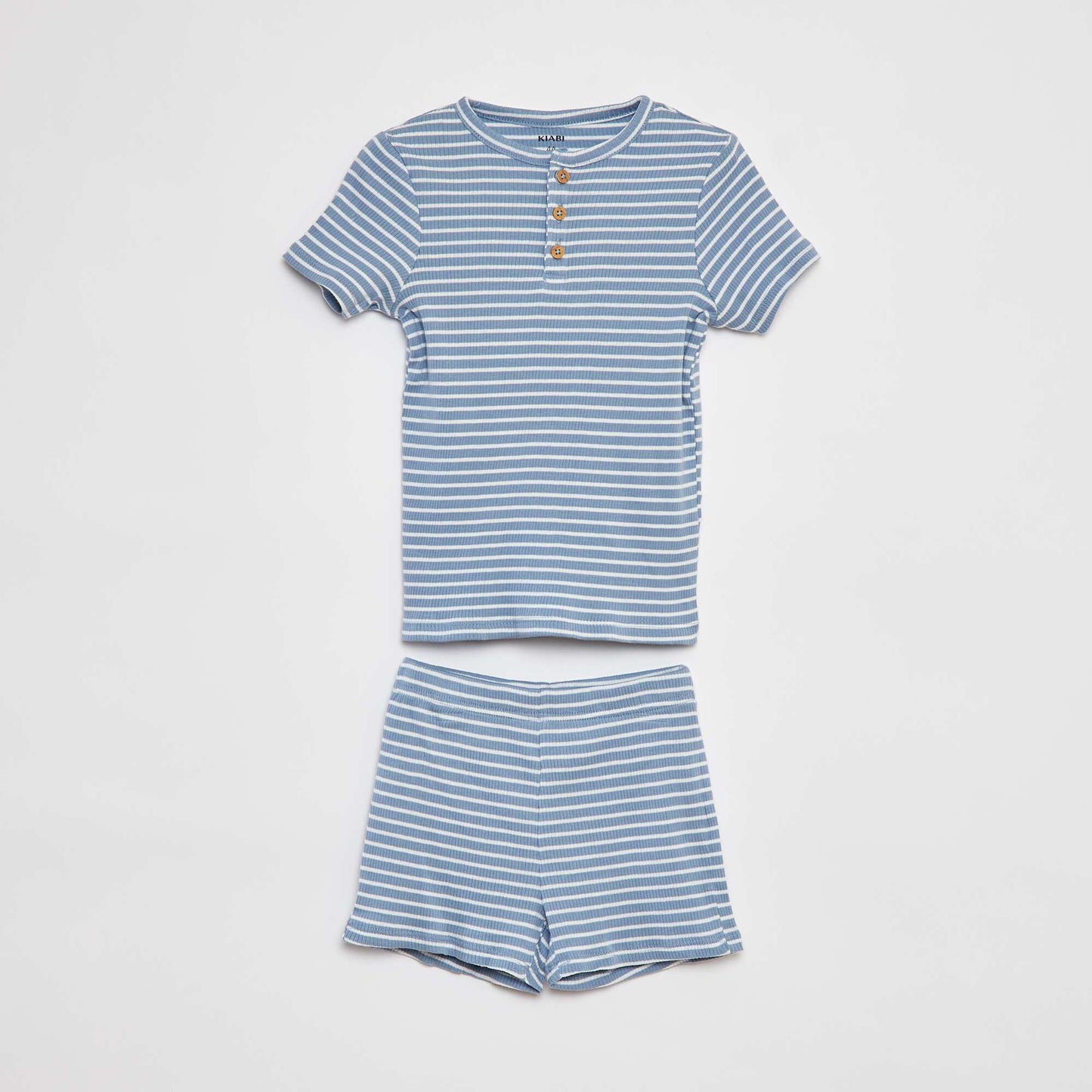 Short ribbed pyjama set - 2-piece set BLUE