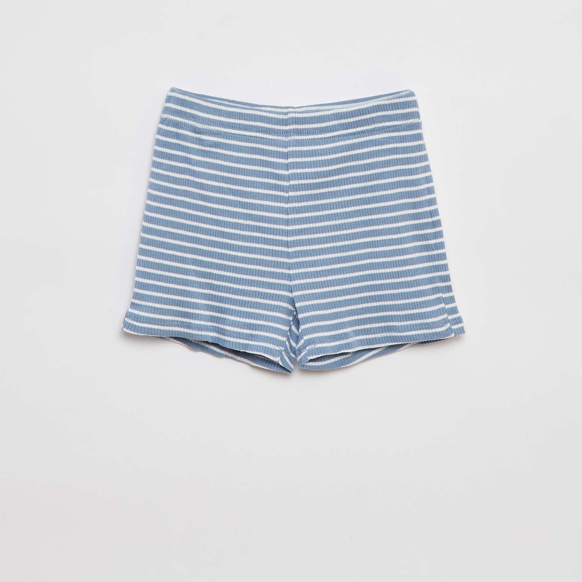 Short ribbed pyjama set - 2-piece set BLUE
