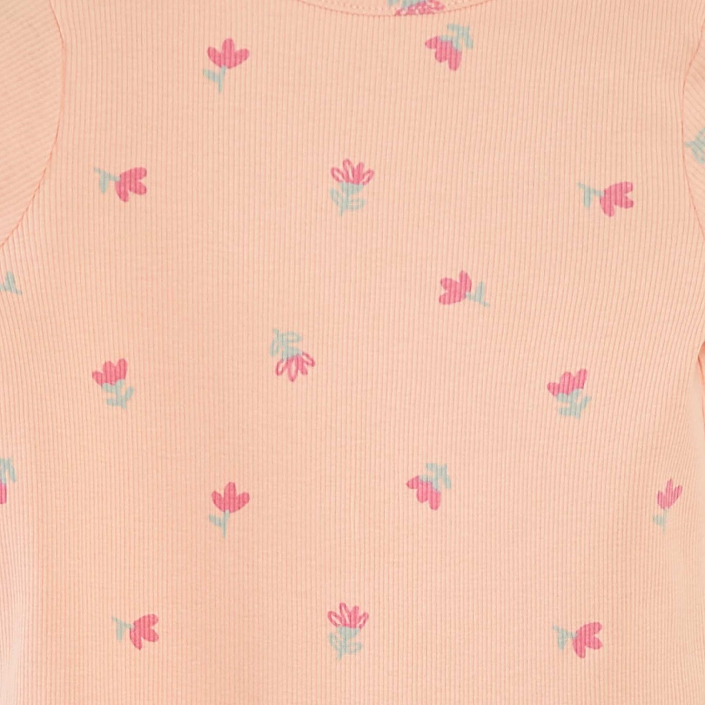 Short ribbed pyjamas with scalloped edges ORANGE