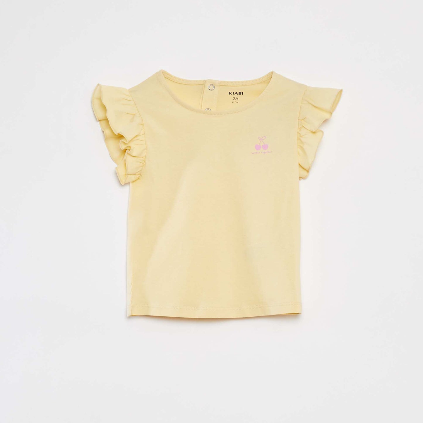 Ruffled T-shirt + shorts pyjama set - 2-piece set YELLOW