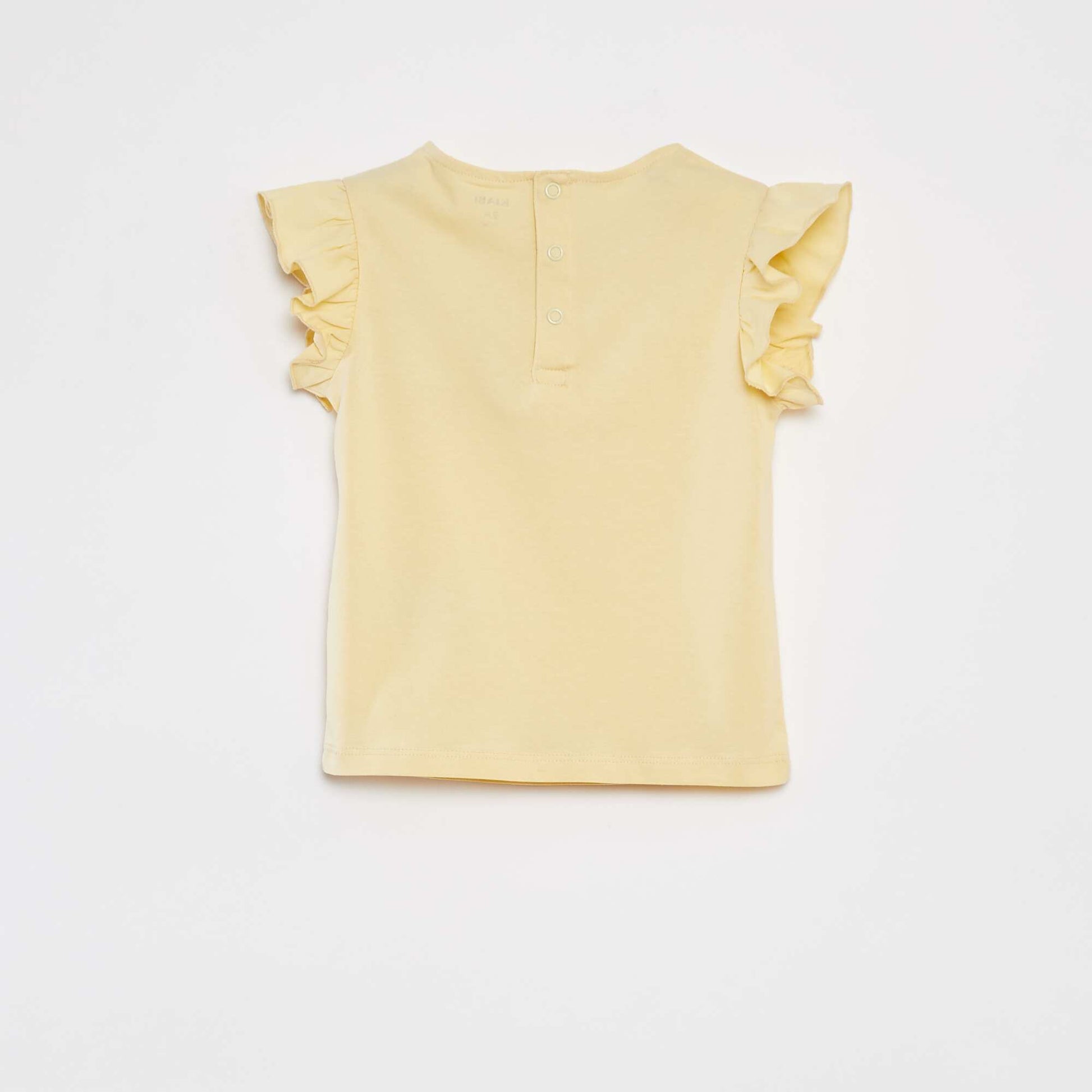 Ruffled T-shirt + shorts pyjama set - 2-piece set YELLOW