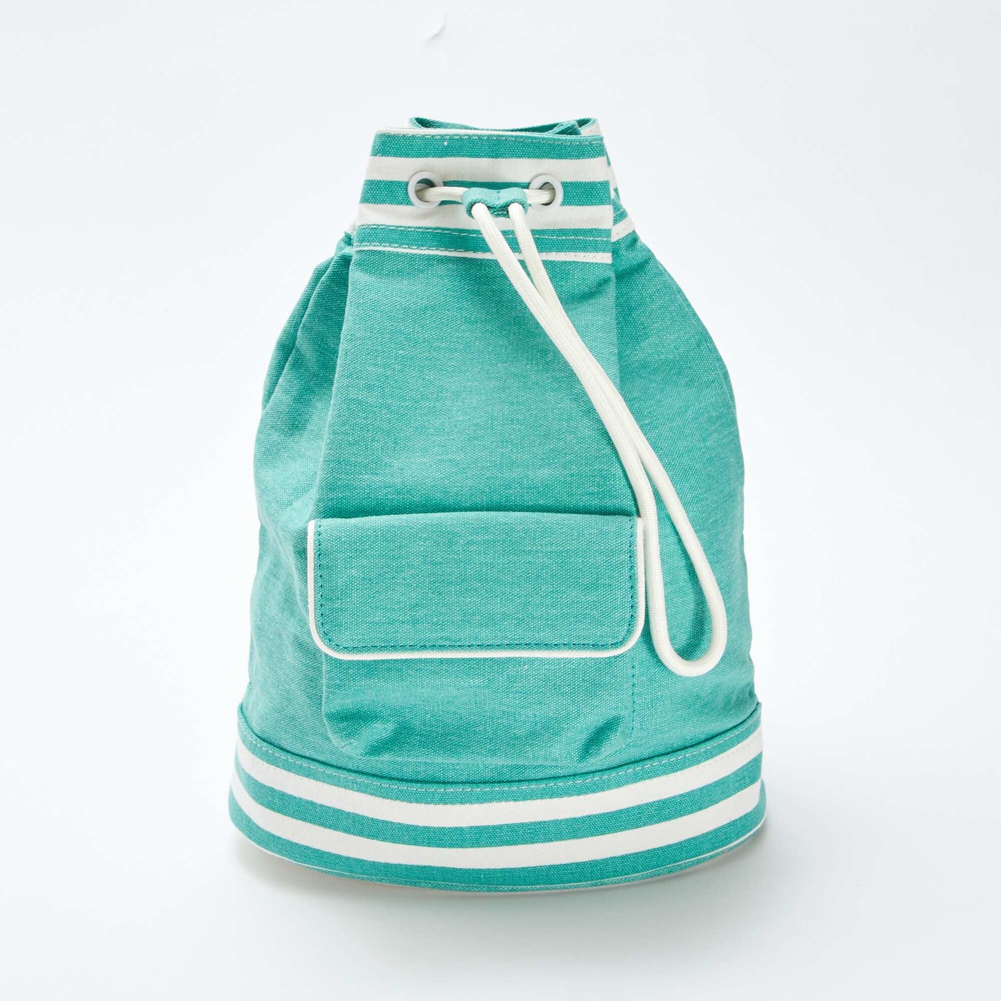 Two-tone canvas bucket-style backpack BLUE