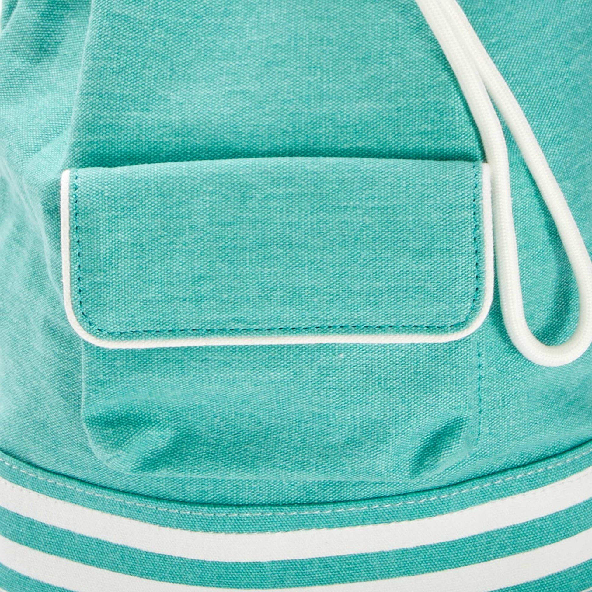 Two-tone canvas bucket-style backpack BLUE