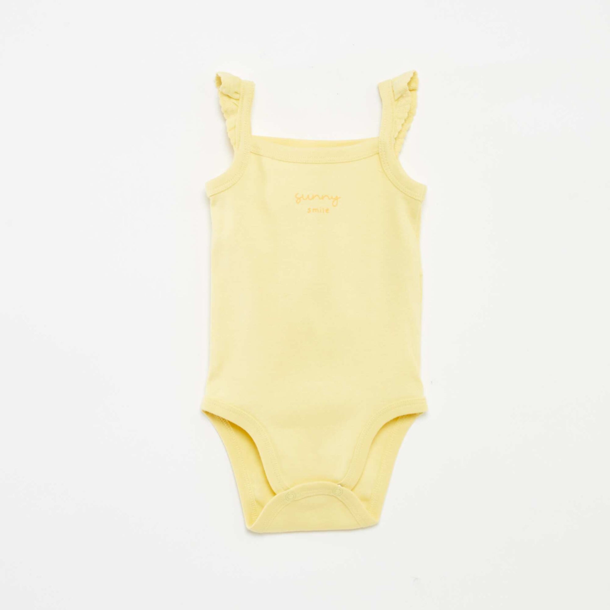 Set of 3 bodies with ruffled straps BLUE