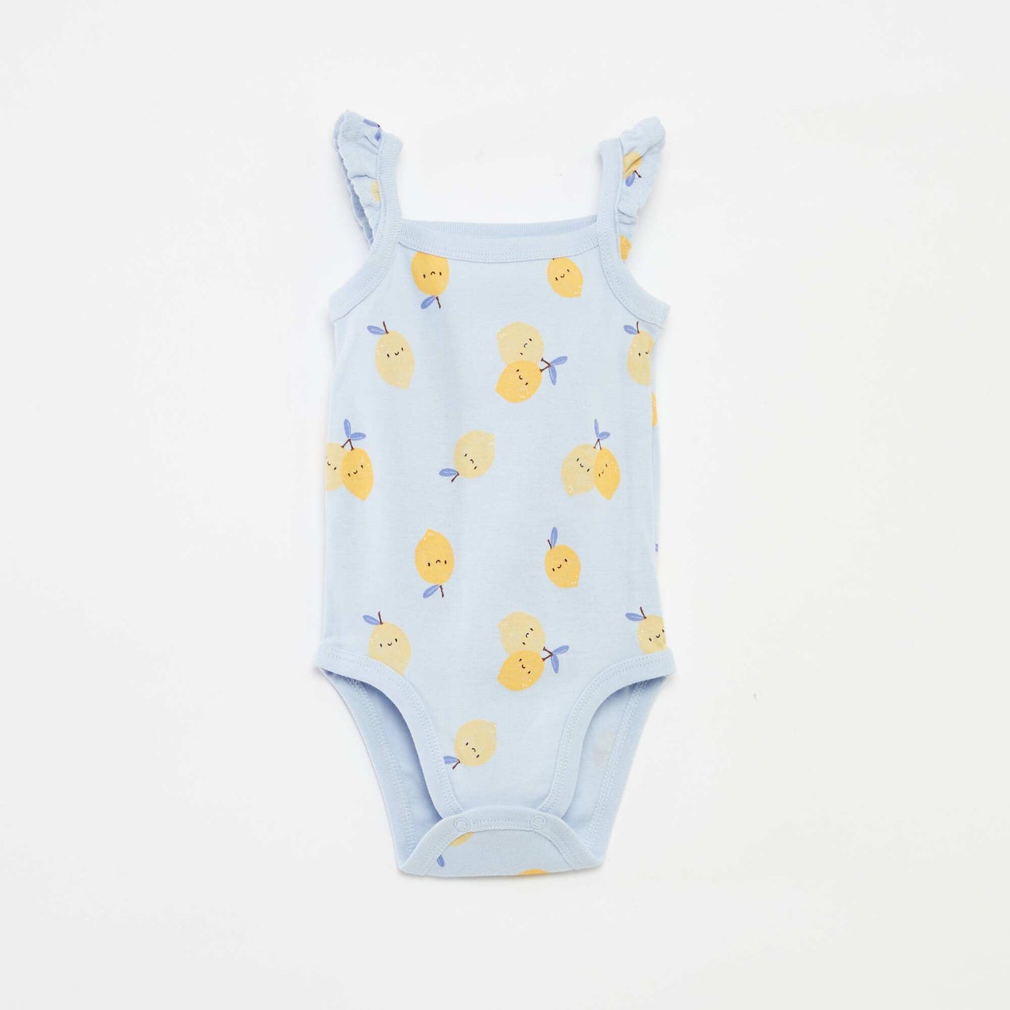 Set of 3 bodies with ruffled straps BLUE