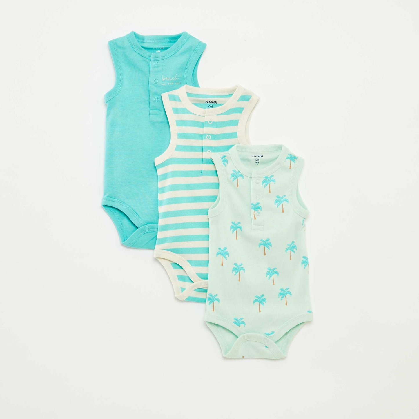 Pack of 3 sleeveless bodysuits GREEN