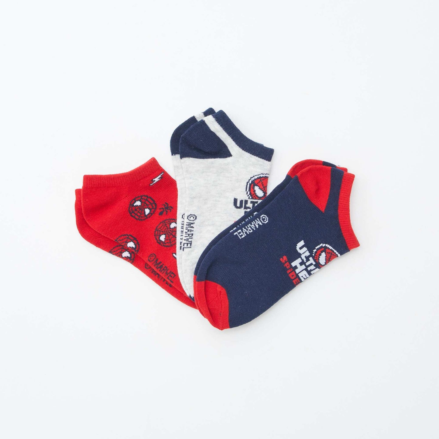 Pack of 3 pairs of 'Marvel' 'Superman' invisible socks BLUE