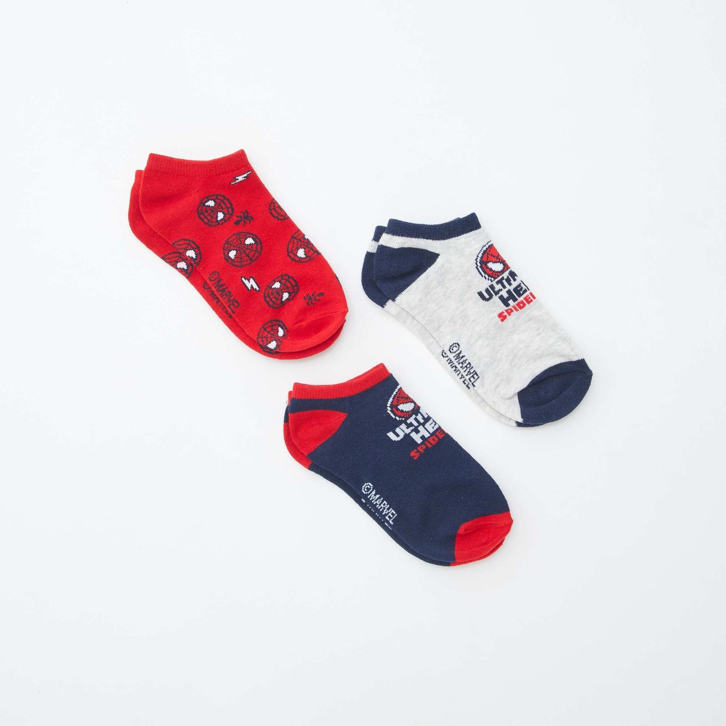 Pack of 3 pairs of 'Marvel' 'Superman' invisible socks BLUE