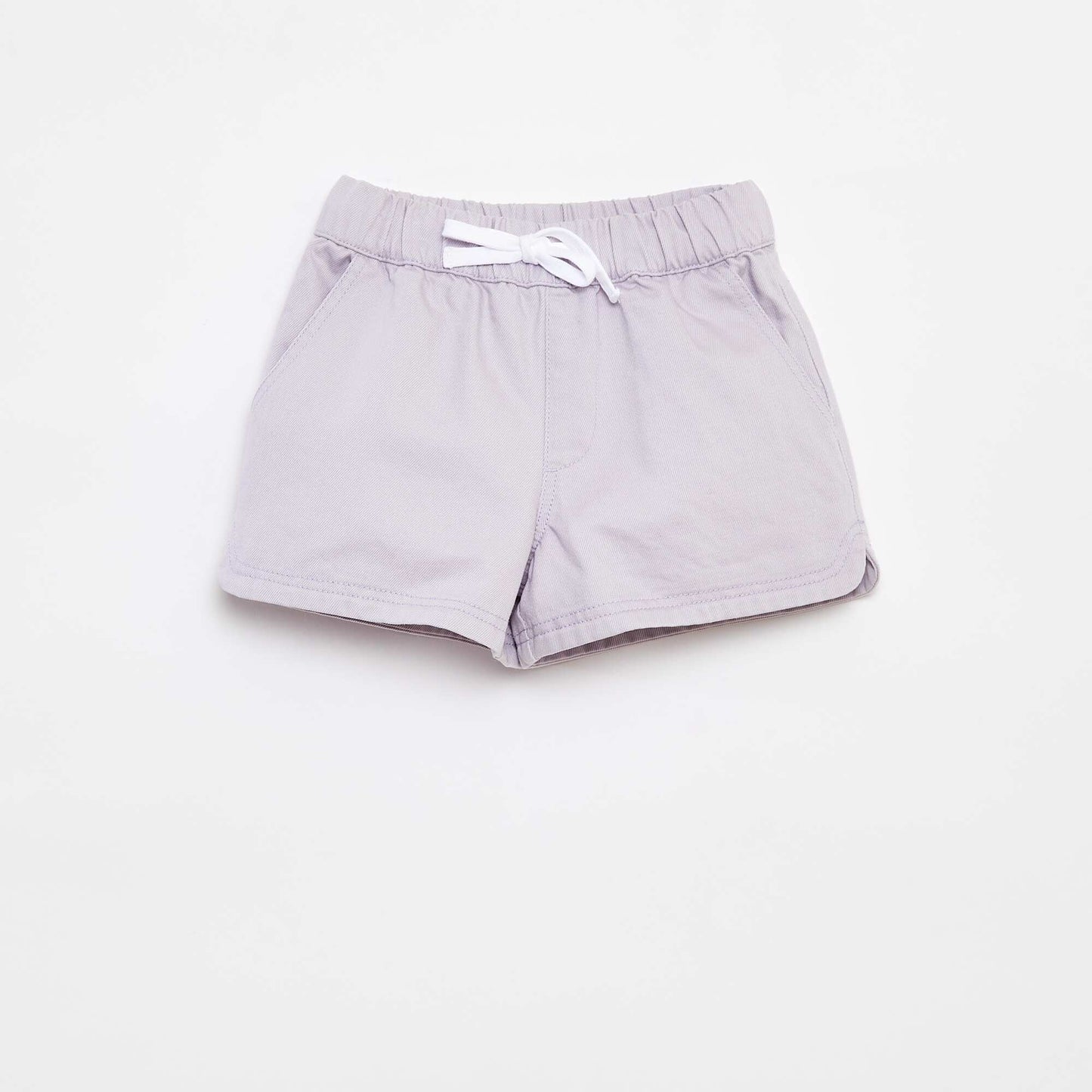 Twill shorts with elasticated waist PURPLE