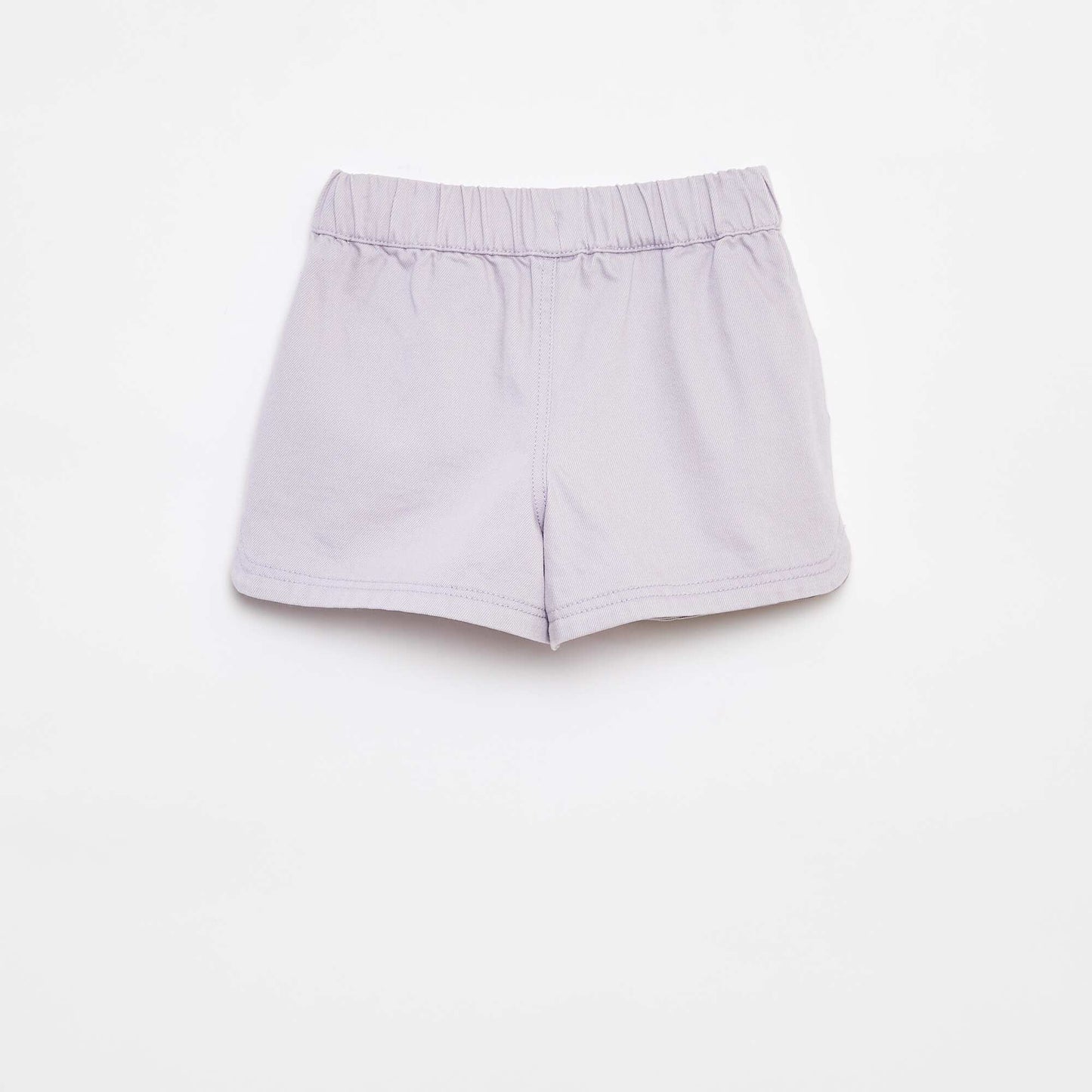 Twill shorts with elasticated waist PURPLE