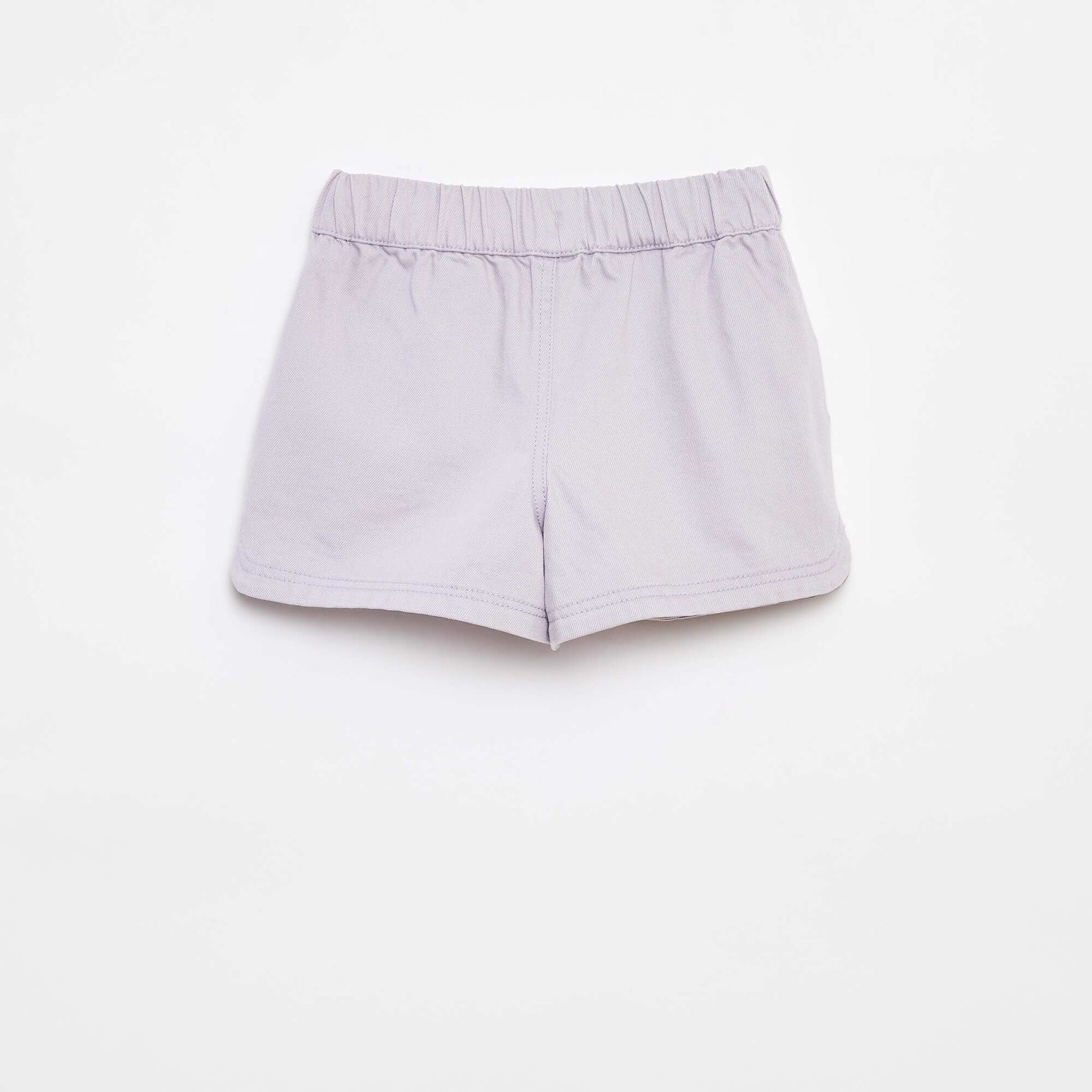 Twill shorts with elasticated waist PURPLE