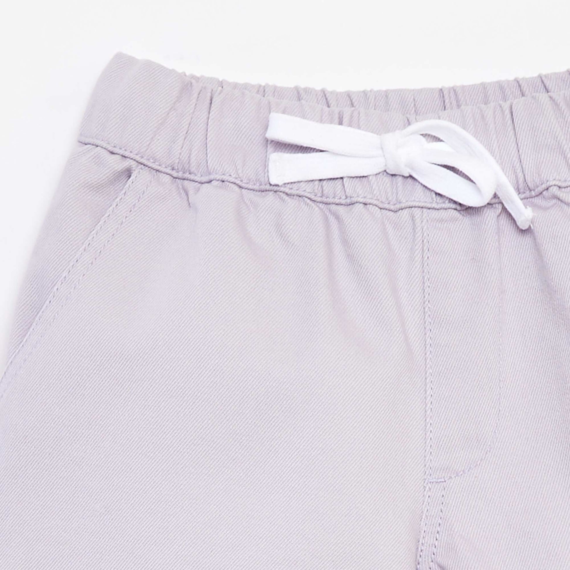 Twill shorts with elasticated waist PURPLE
