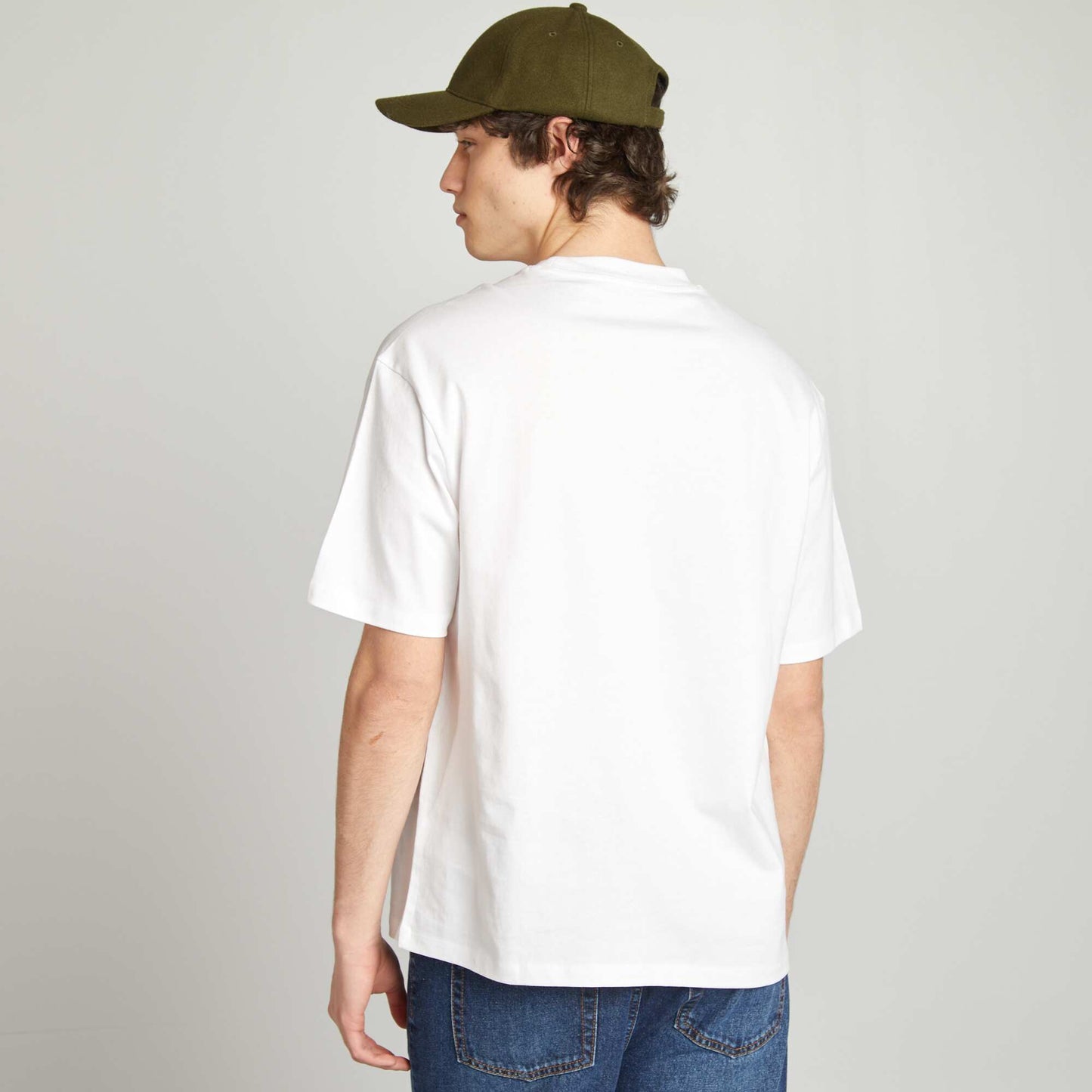 Short-sleeved jersey knit T-shirt WHITE