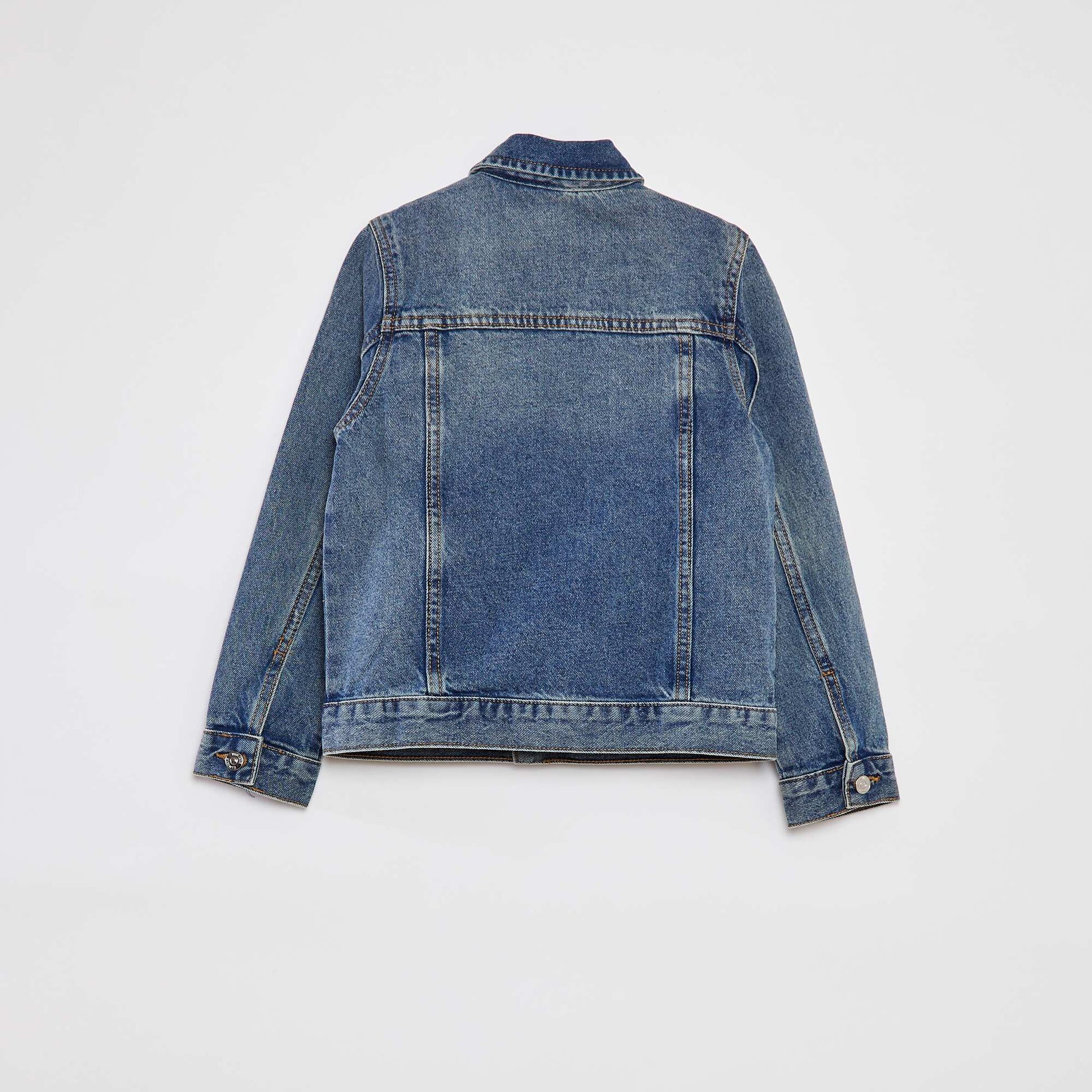 Denim jacket with button fastening BLUE