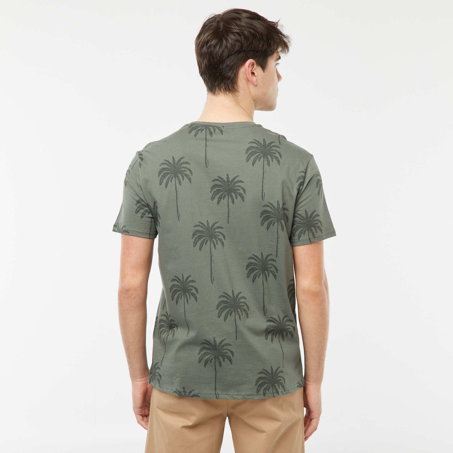 Palm tree printed T-shirt GREEN
