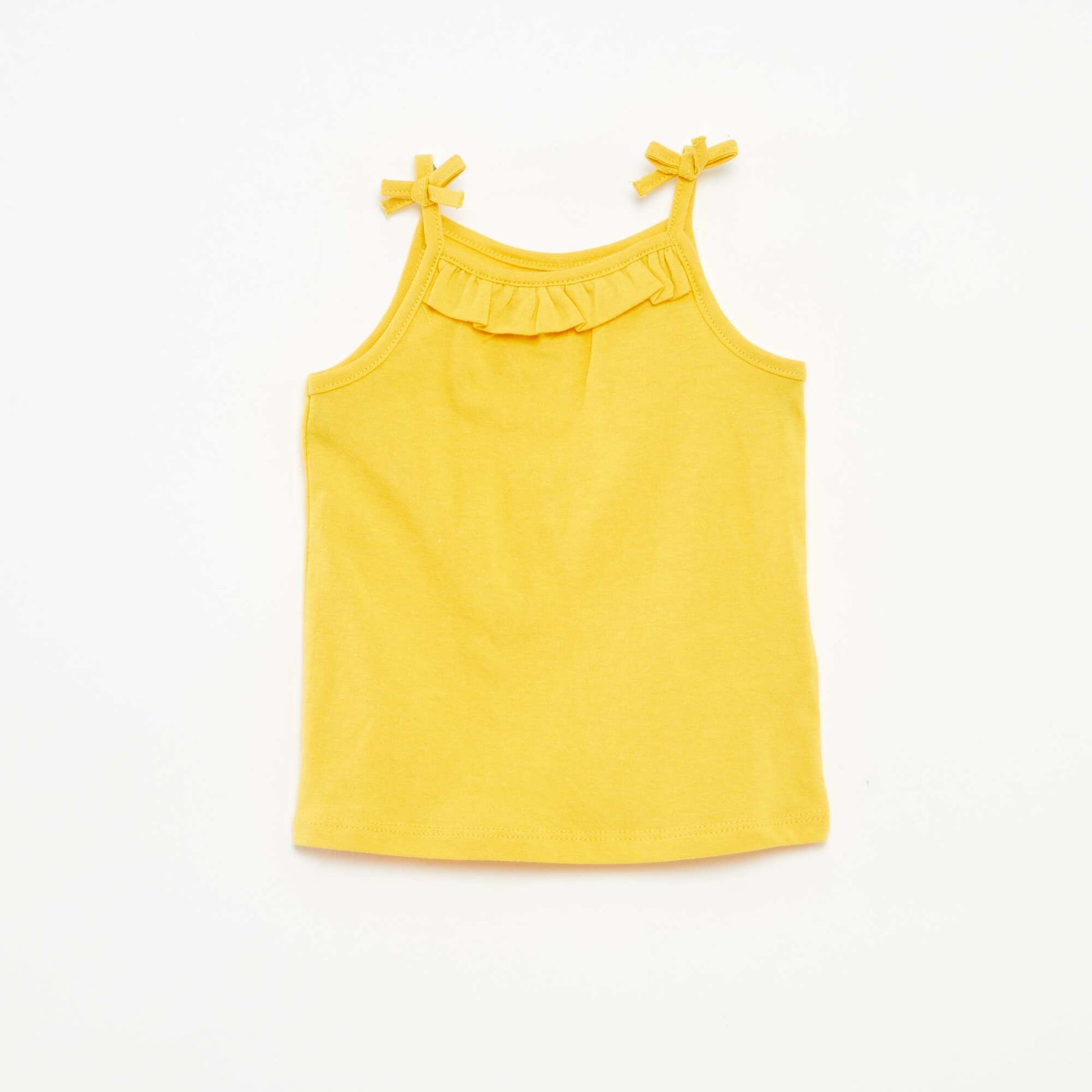 Pack of 2 pairs of spaghetti strap vest tops with bows WHITE