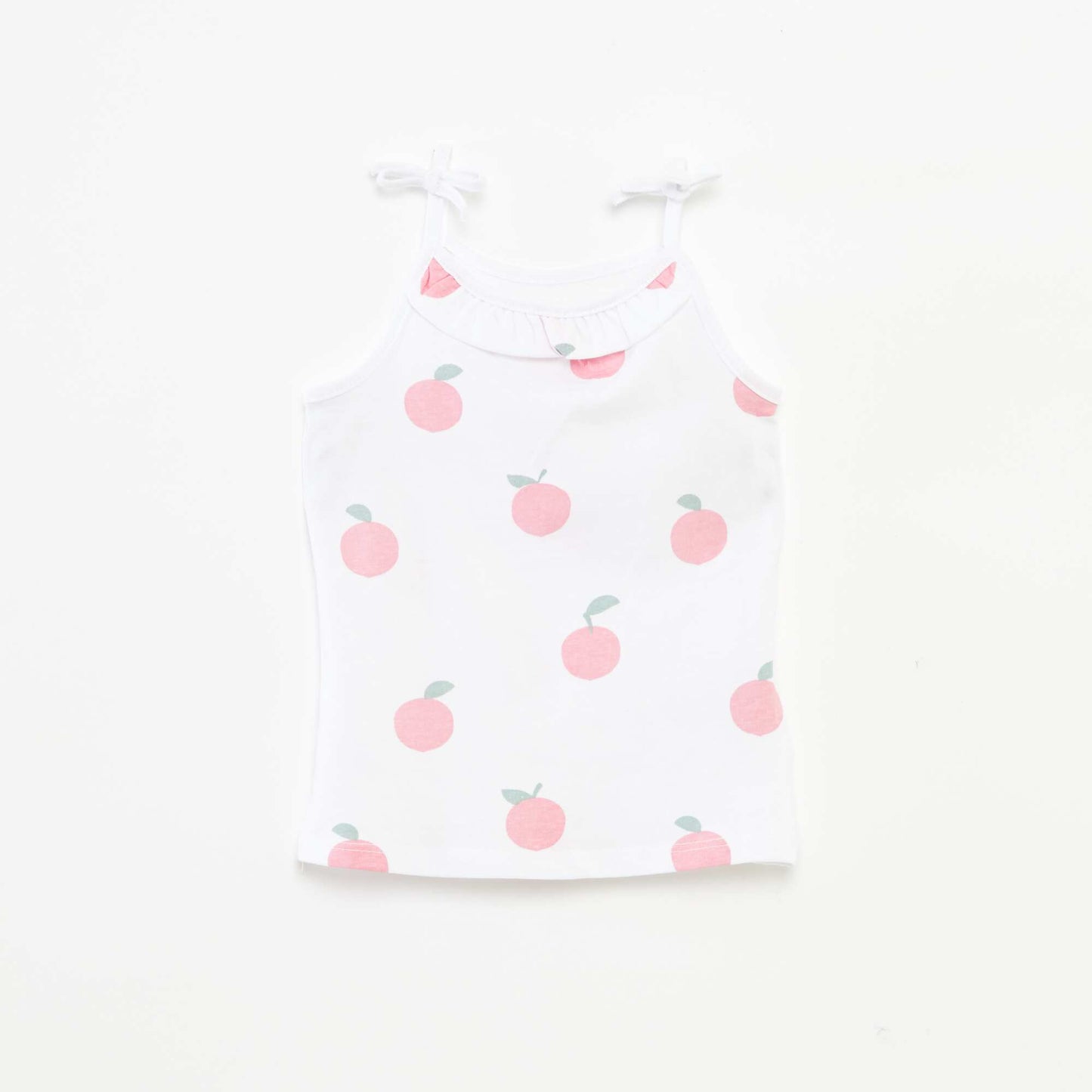 Pack of 2 pairs of spaghetti strap vest tops with bows WHITE