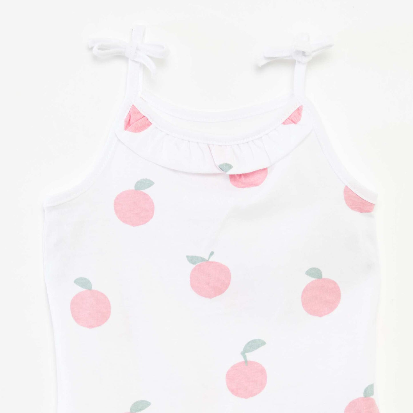 Pack of 2 pairs of spaghetti strap vest tops with bows WHITE