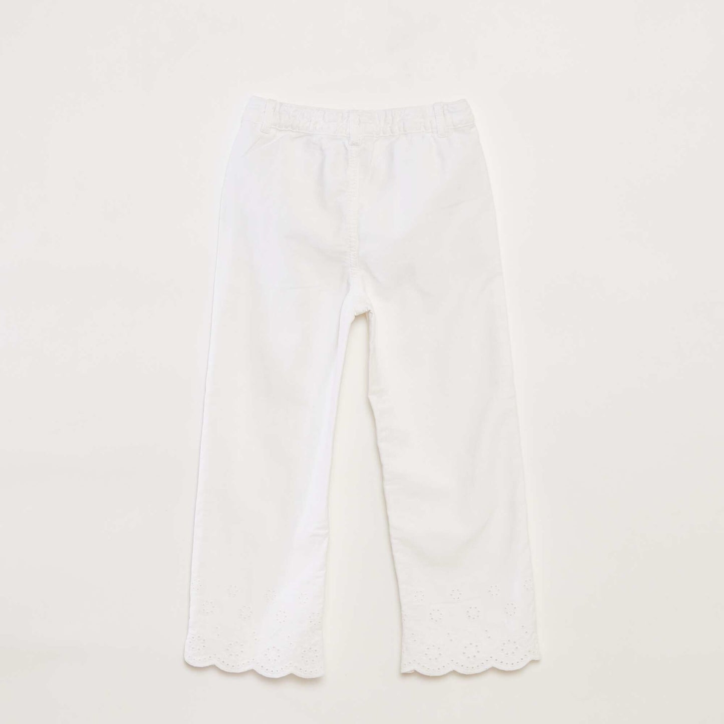 Wide-leg trousers with embroidered finish WHITE