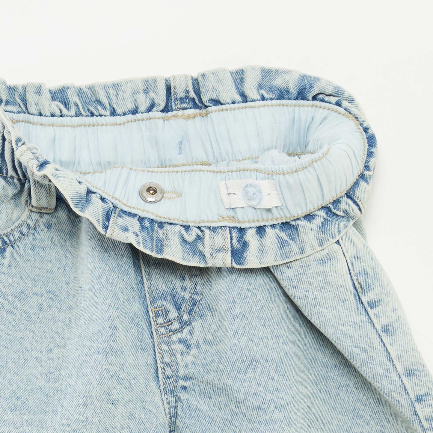 Denim shorts with cuffed hems BLUE