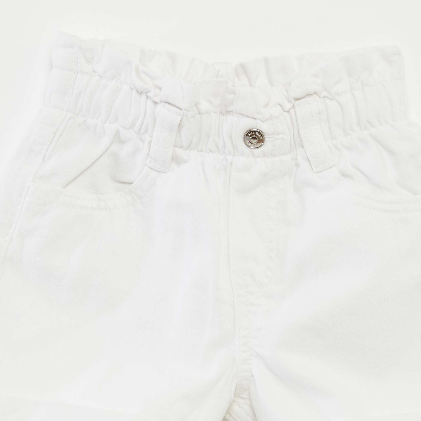 Denim shorts with cuffed hems WHITE