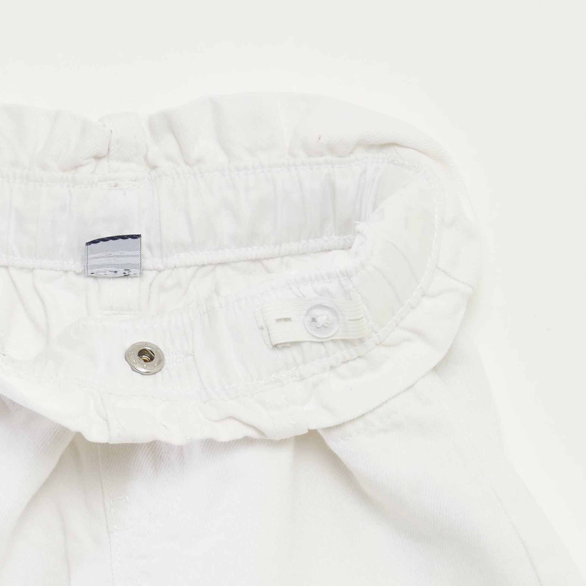 Denim shorts with cuffed hems WHITE