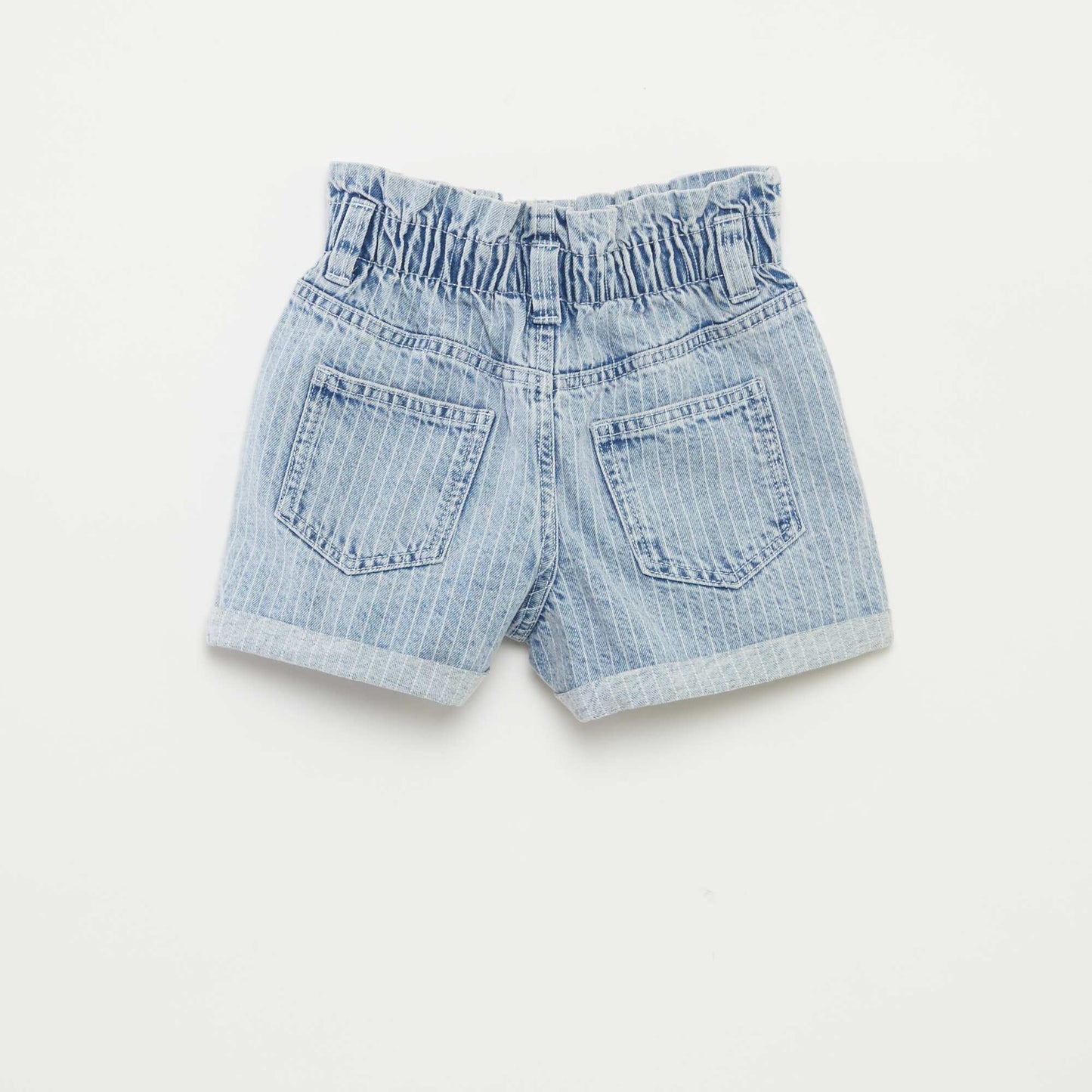 Denim shorts with cuffed hems BLUE