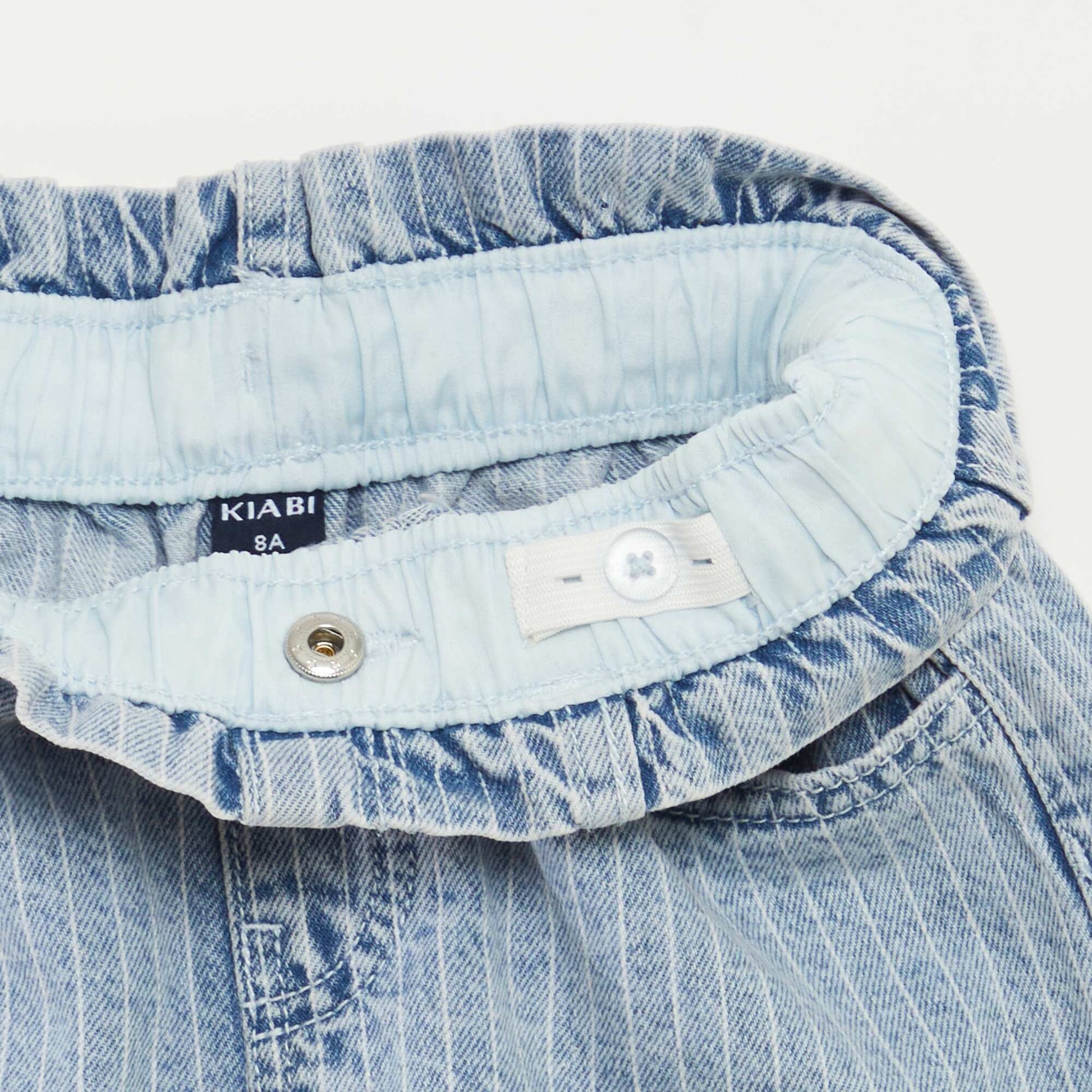 Denim shorts with cuffed hems BLUE