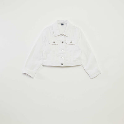 Cropped denim jacket WHITE