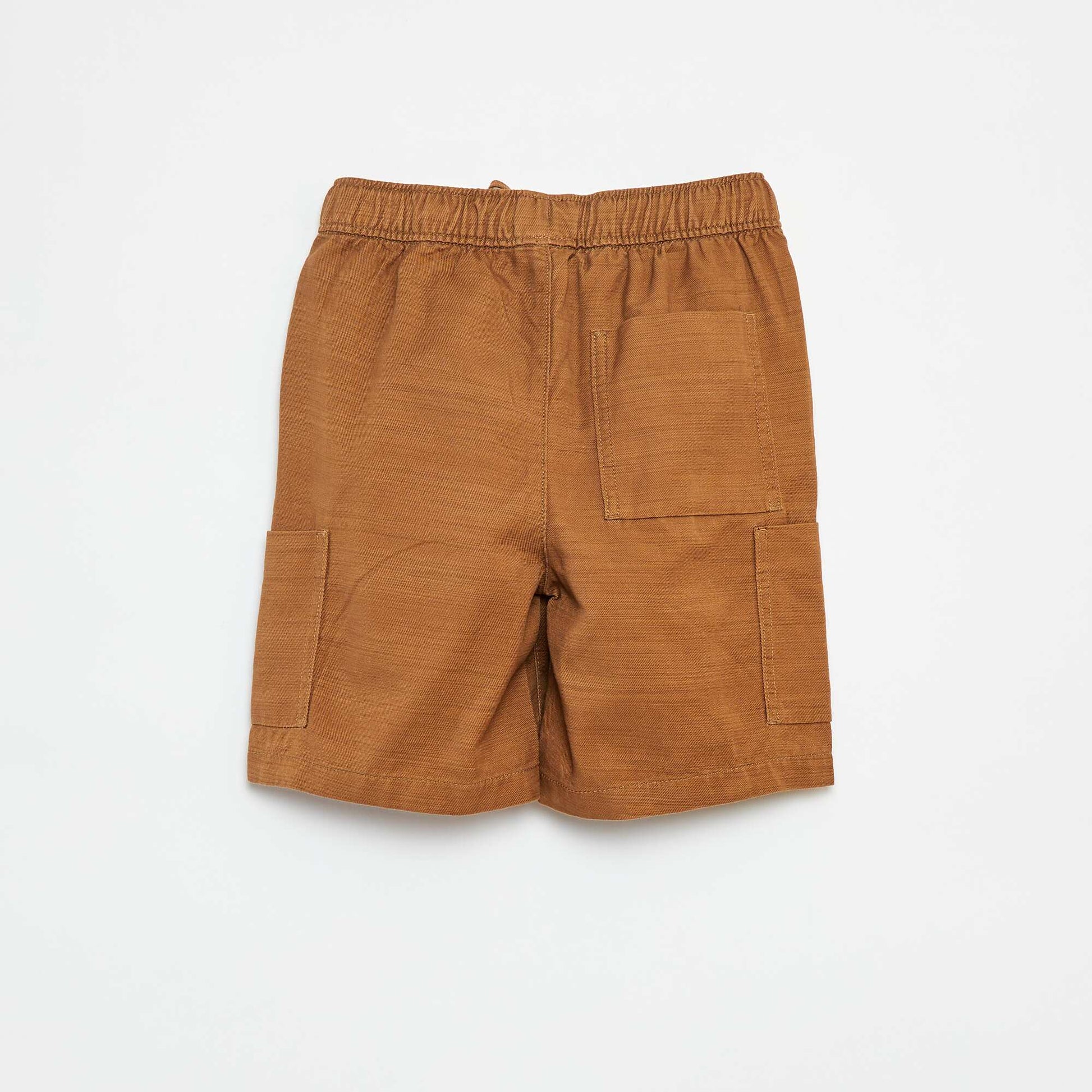 Plain twill Bermuda shorts with pockets BEIGE