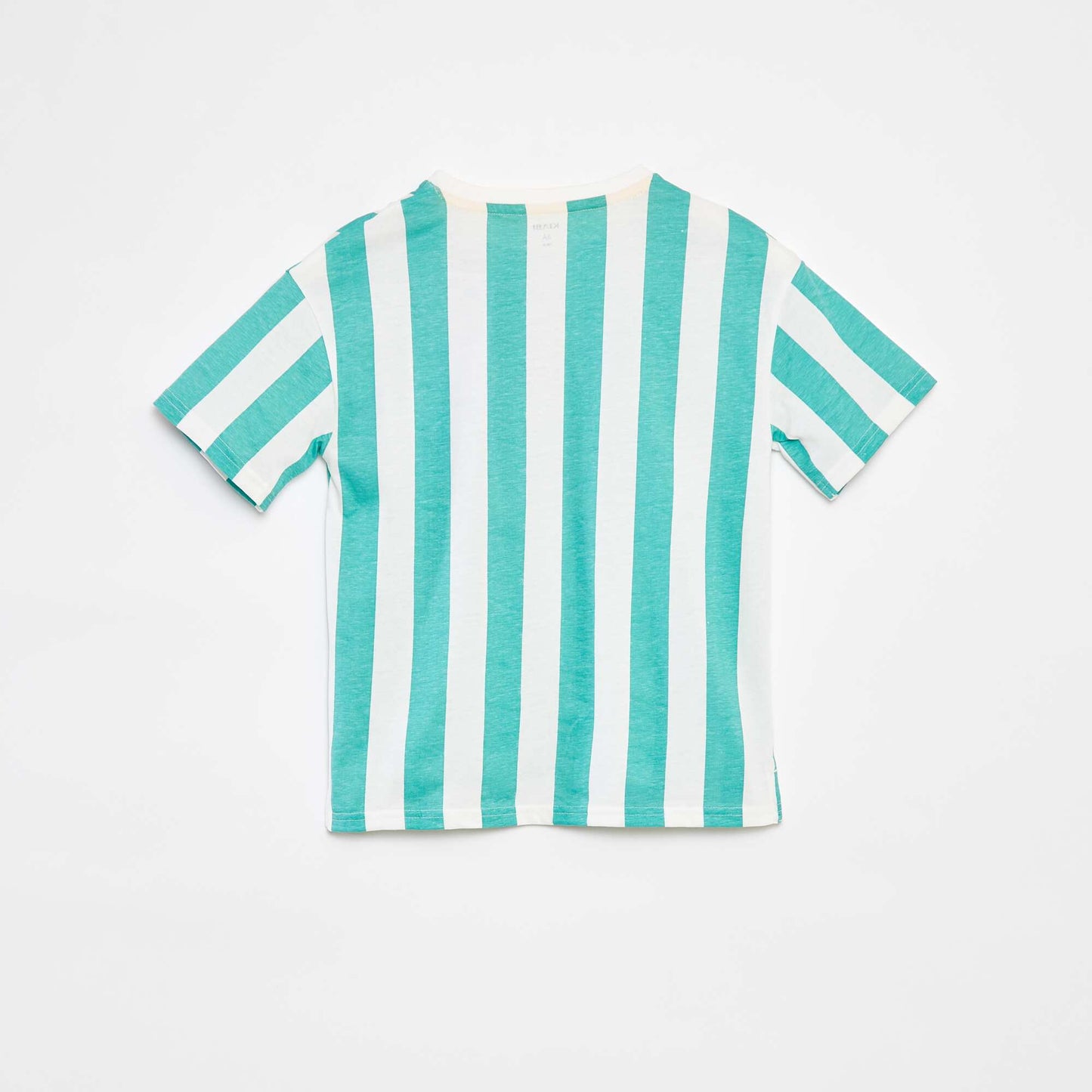 Loose-fit short-sleeved printed T-shirt - Longer at the back GREEN