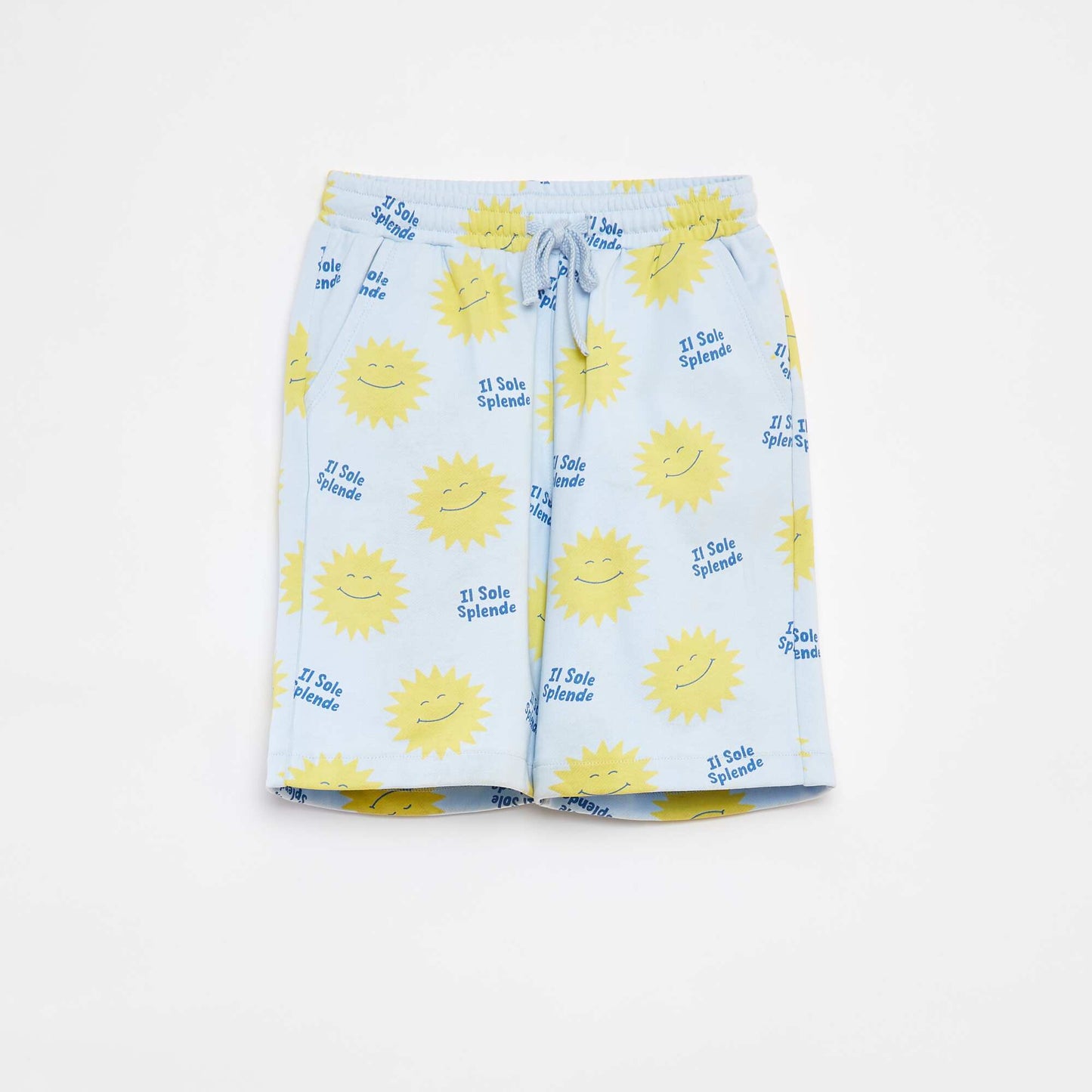 Lightweight patterned sweatshirt fabric Bermuda shorts BLUE