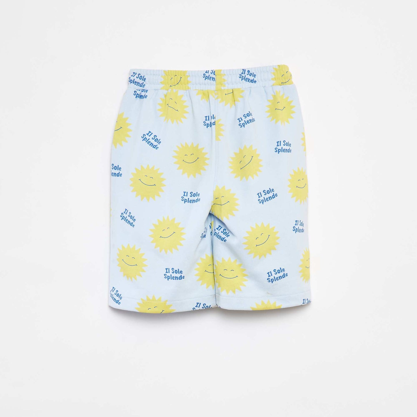 Lightweight patterned sweatshirt fabric Bermuda shorts BLUE