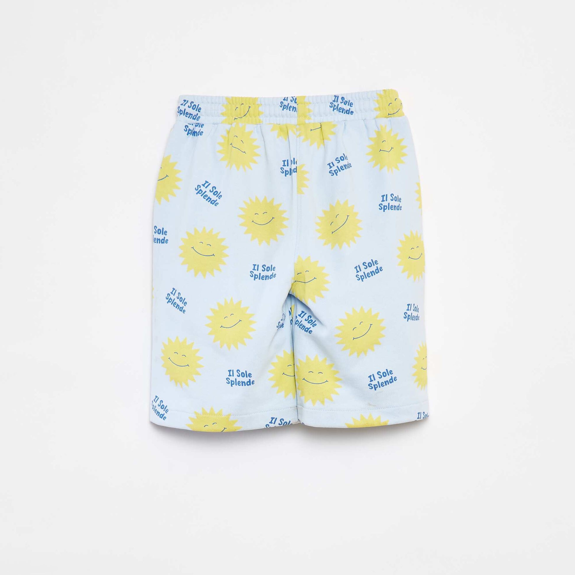 Lightweight patterned sweatshirt fabric Bermuda shorts BLUE