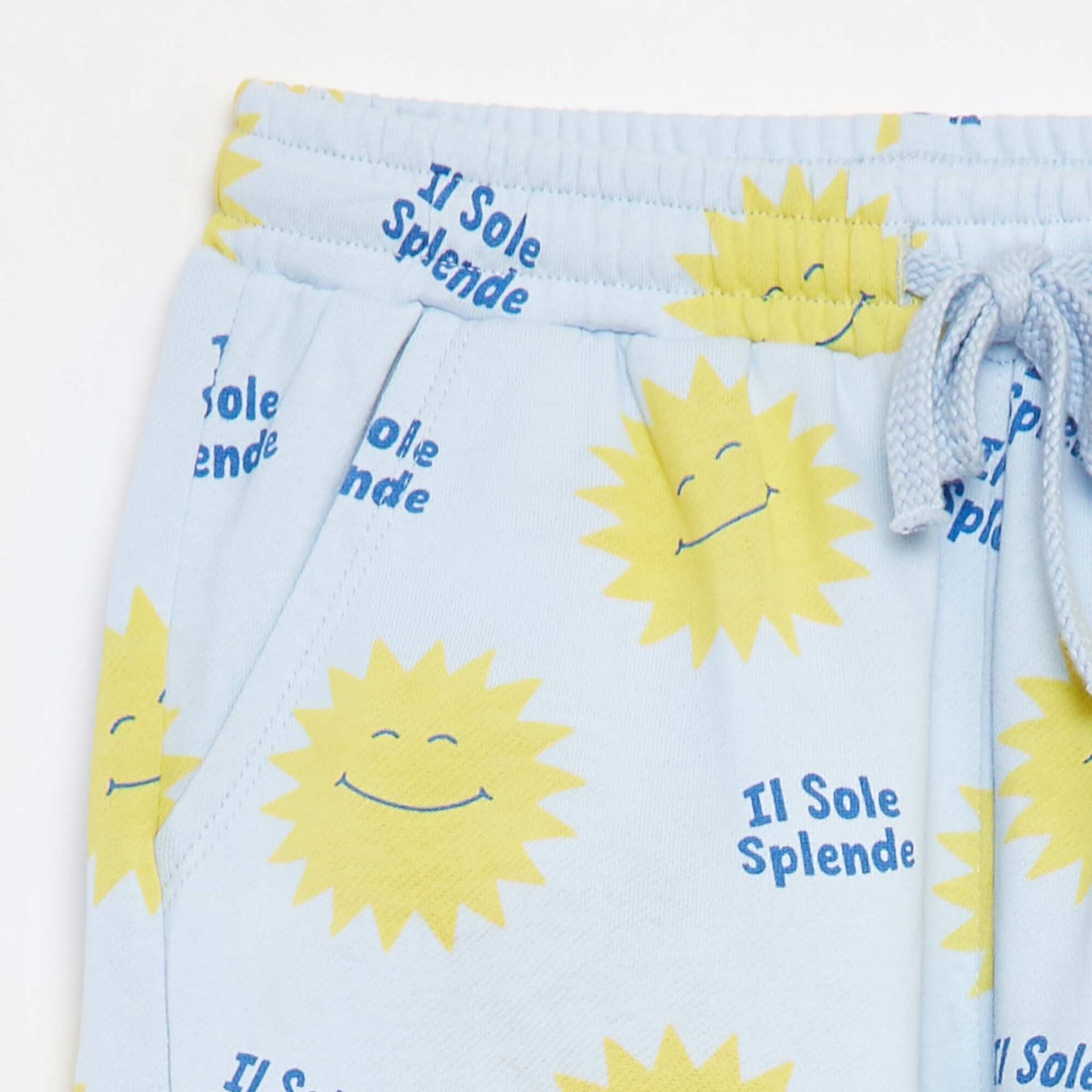 Lightweight patterned sweatshirt fabric Bermuda shorts BLUE